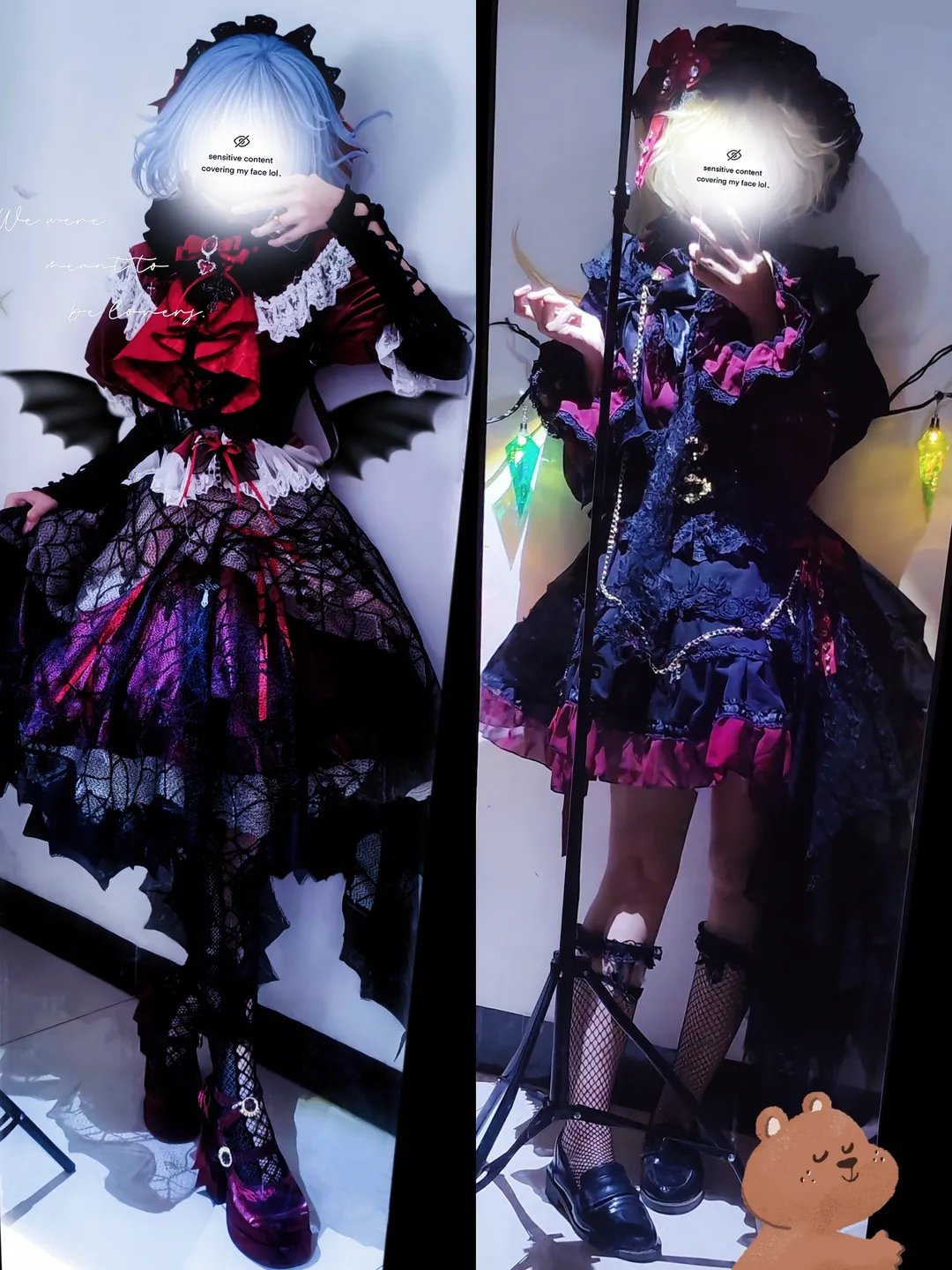 東方project, 蕾米莉亞cos, 芙蘭朵露cos, 哥特風洋裝, 漁網襪穿搭 - 第1張
