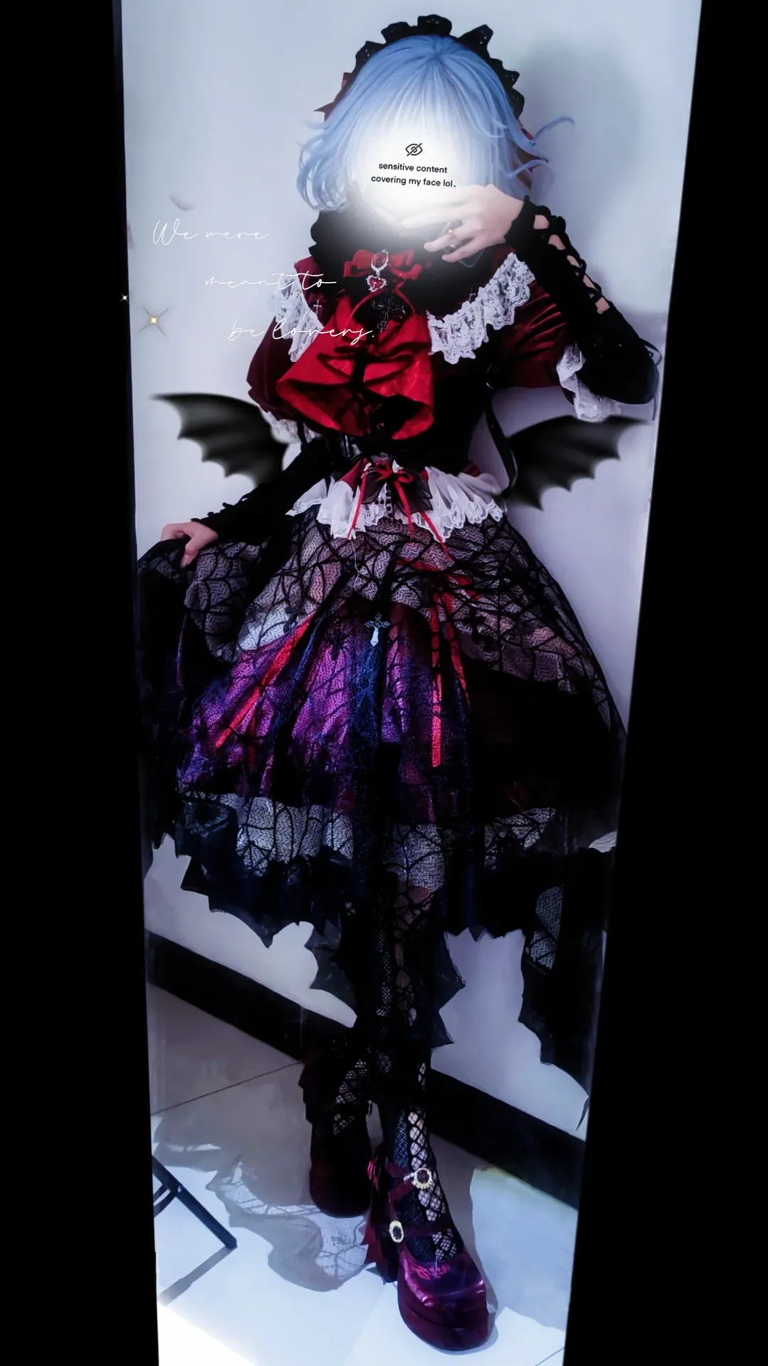 東方project, 蕾米莉亞cos, 芙蘭朵露cos, 哥特風洋裝, 漁網襪穿搭 - 第3張
