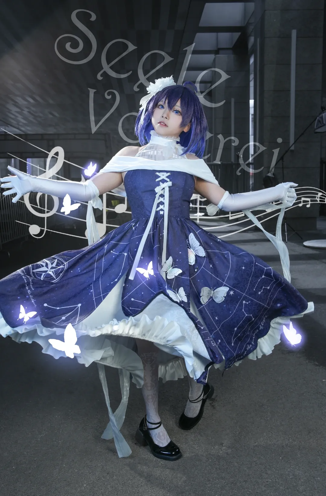 希儿cos, 漫展场照, 白丝穿搭, 场照分享, 星空礼服cos - 第2张
