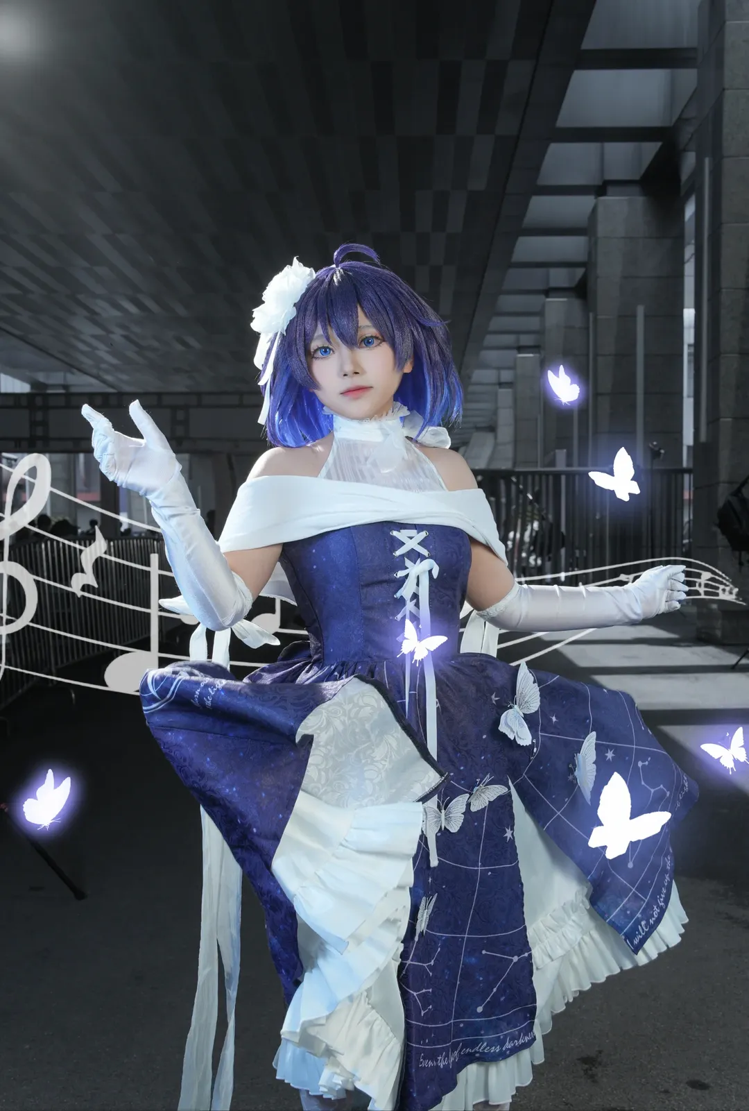 希儿cos, 漫展场照, 白丝穿搭, 场照分享, 星空礼服cos - 第3张