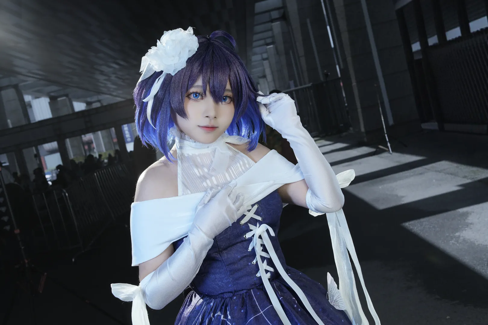 希儿cos, 漫展场照, 白丝穿搭, 场照分享, 星空礼服cos - 第7张
