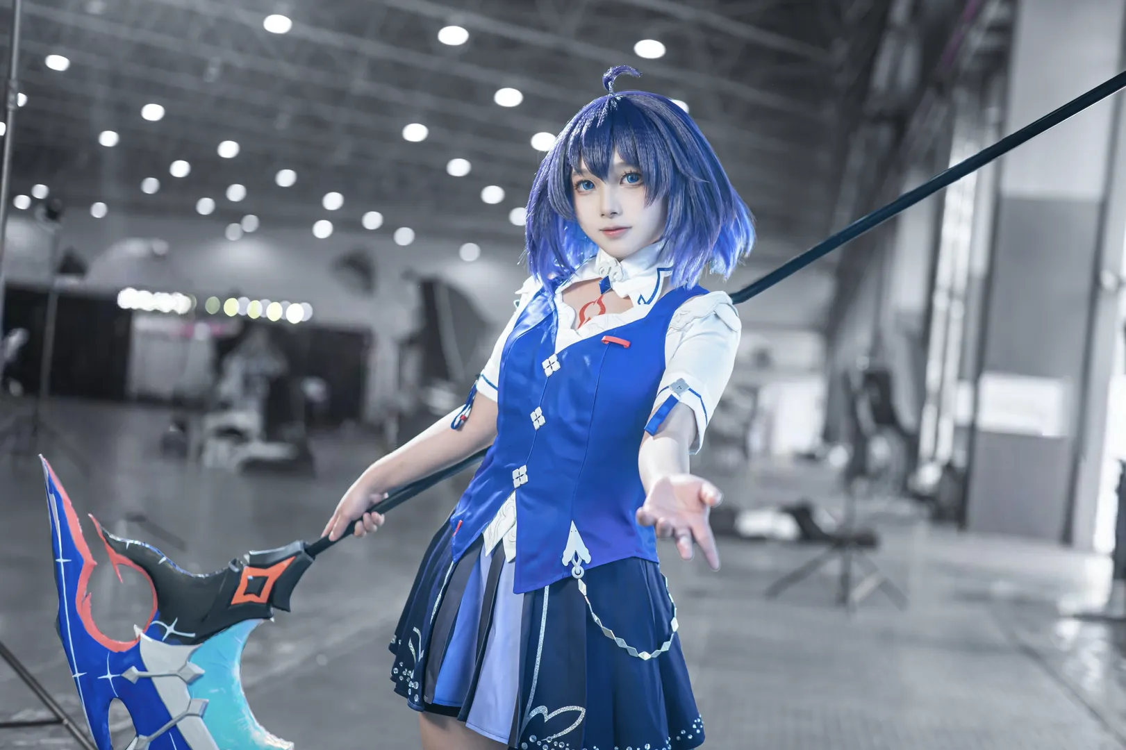 ゼーレ コスプレ, 紺海の記憶, 崩壊3rd, 白ストッキング, クールトーン写真 - 2枚目