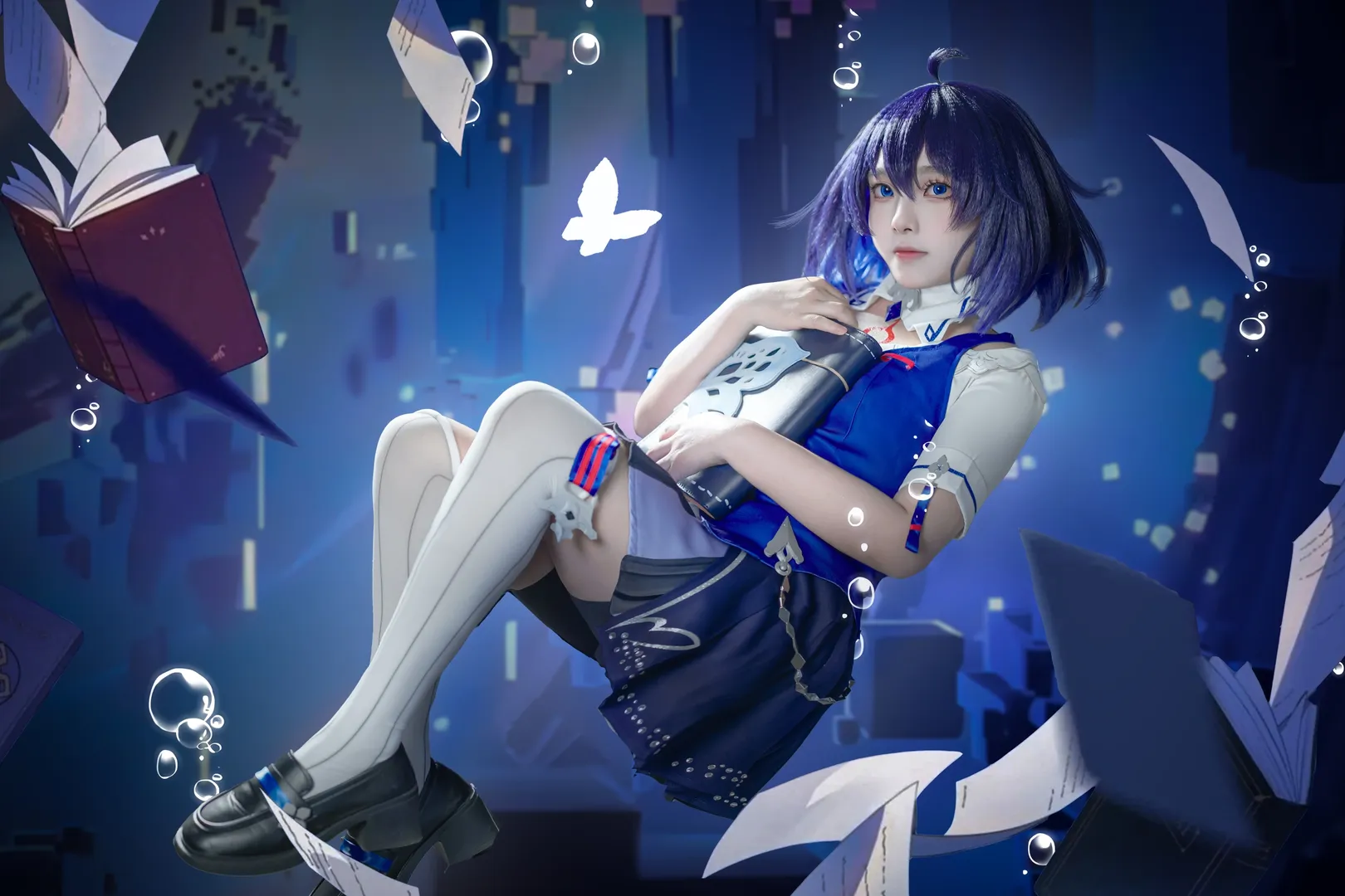 cosplay, 希儿cos, 绀海之忆, 崩坏三, 白丝 - 第6张