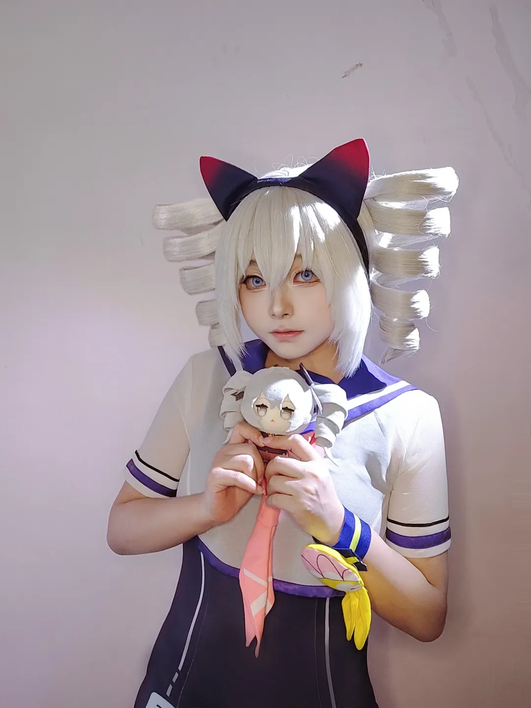 cosplay, 猫耳, 崩坏三, 布洛妮娅cos, 水手服 - 第1张