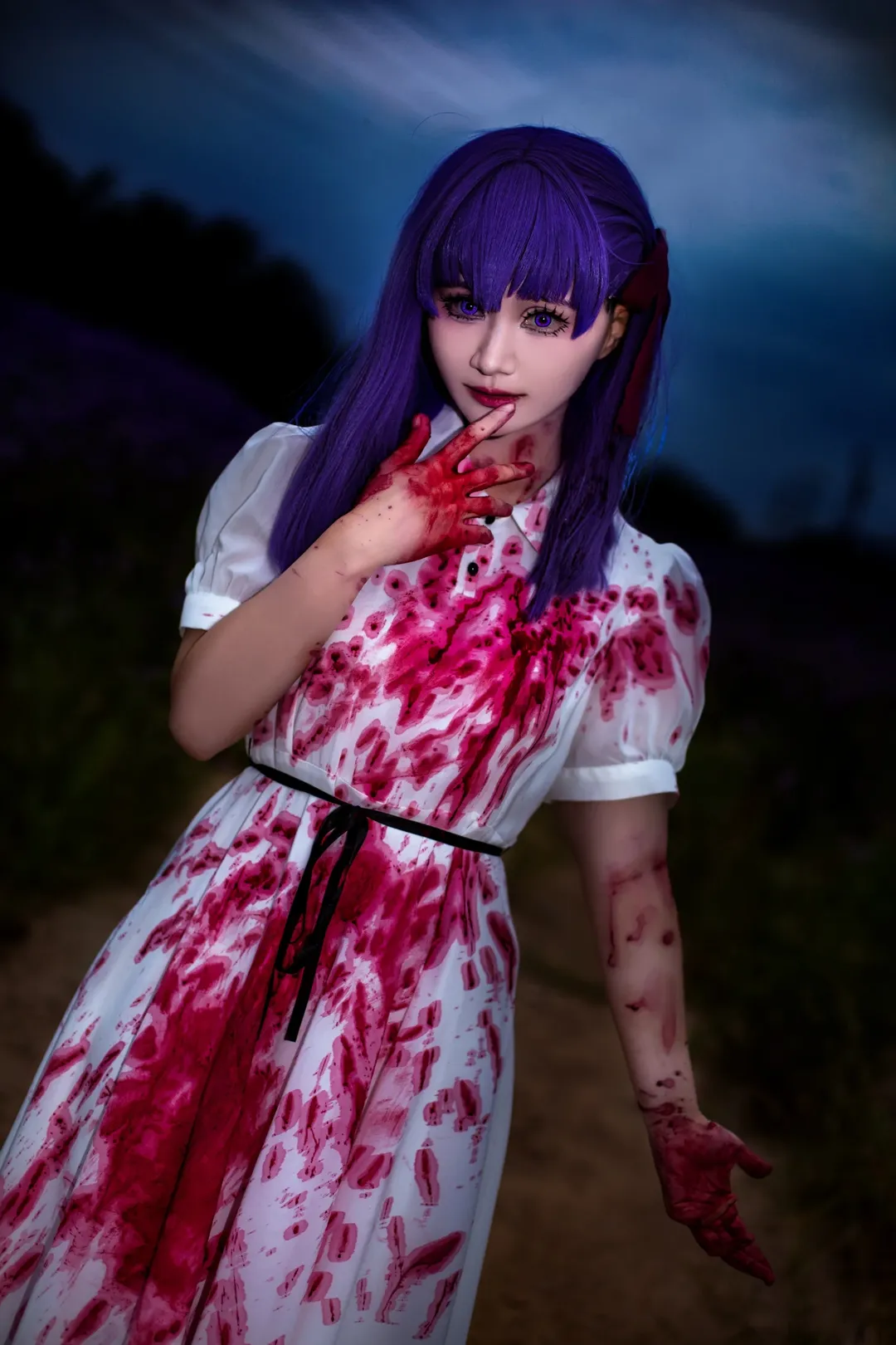 摄影作品, Fate, 花海, 间桐樱cos, 黑化 - 第5张