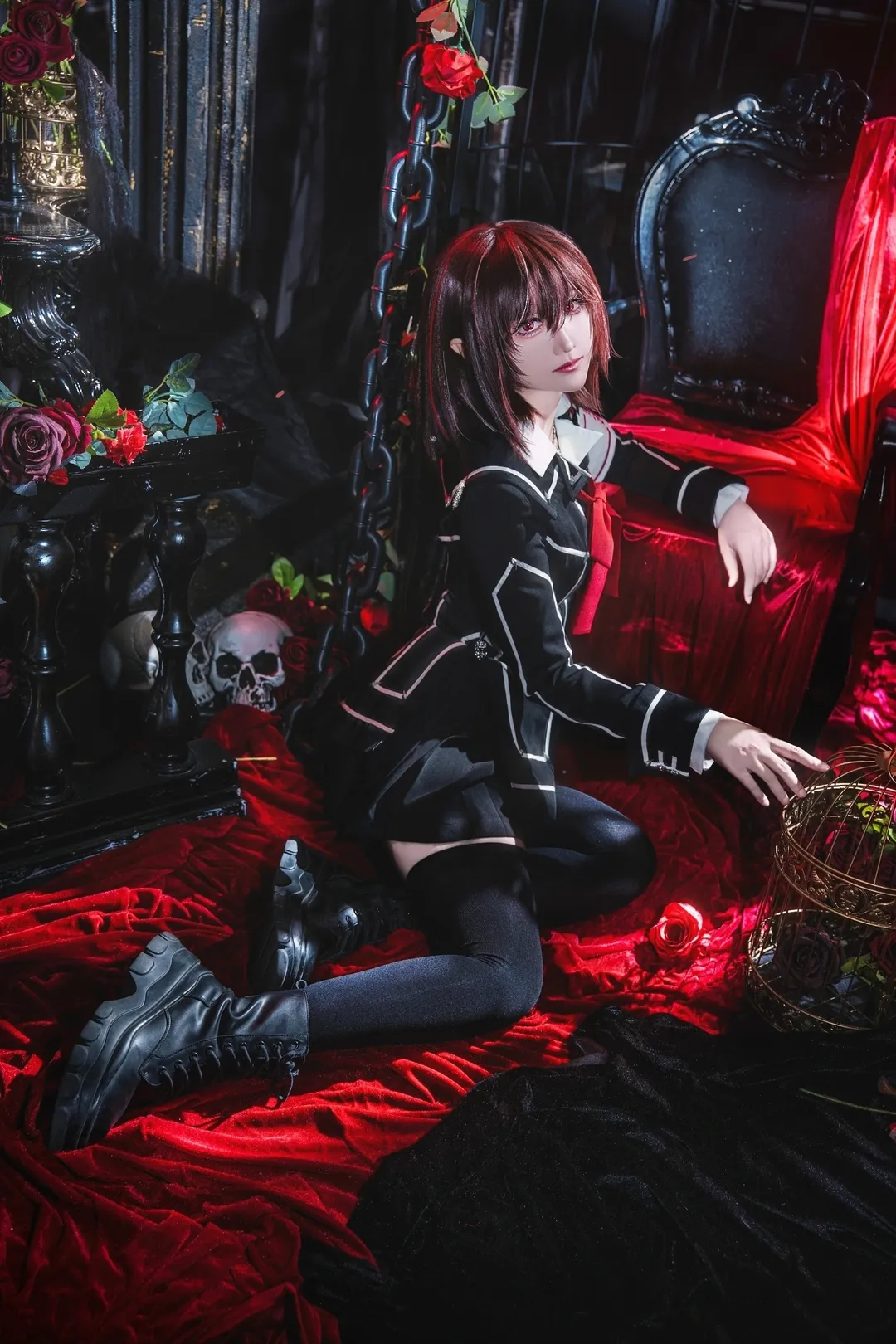 黑丝cos, 暗黑哥特风cosplay, 玖兰优姬cos, 吸血鬼骑士, 黑主优姬cos - 第1张