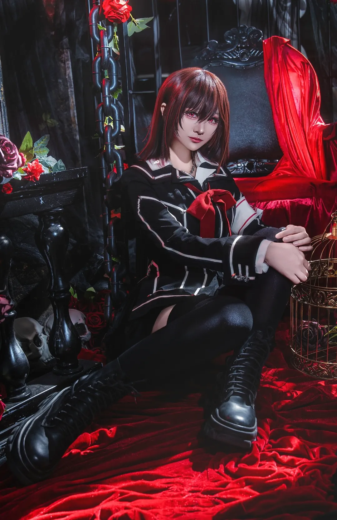 黑丝cos, 暗黑哥特风cosplay, 玖兰优姬cos, 吸血鬼骑士, 黑主优姬cos - 第2张