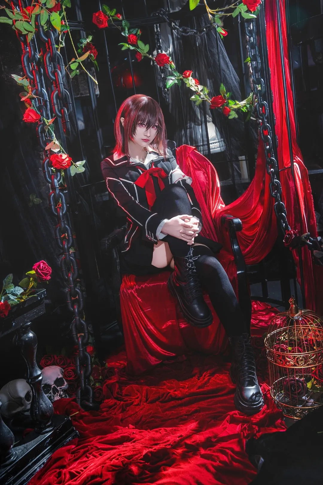 黑丝cos, 暗黑哥特风cosplay, 玖兰优姬cos, 吸血鬼骑士, 黑主优姬cos - 第3张