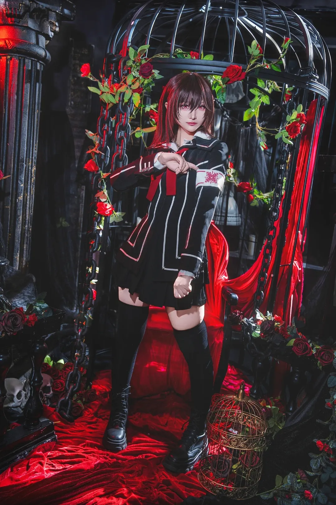 黑丝cos, 暗黑哥特风cosplay, 玖兰优姬cos, 吸血鬼骑士, 黑主优姬cos