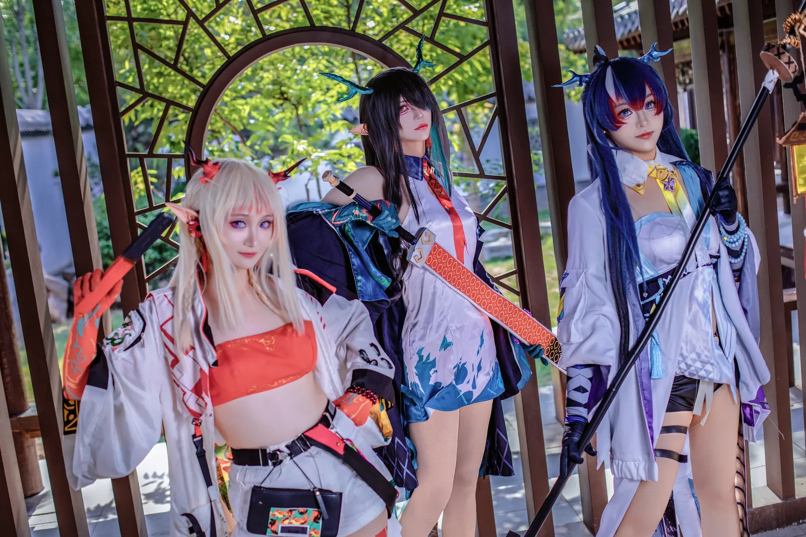 アークナイツ, コスプレ撮影, 中華風ファンタジーコスプレ, ニェン・リィン・シー コスプレ, 歳のきょうだいグループ撮影
