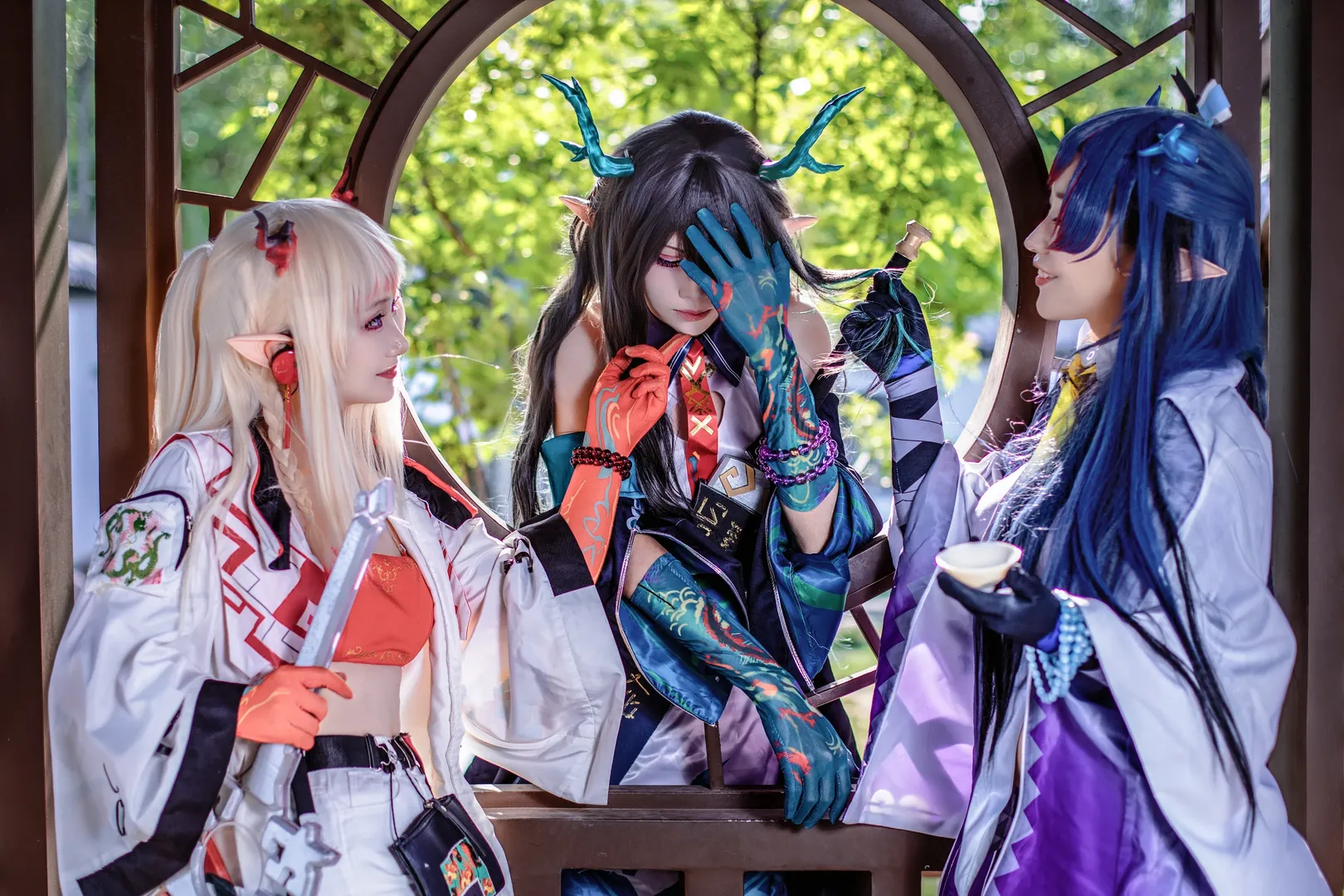 アークナイツ, コスプレ撮影, 中華風ファンタジーコスプレ, ニェン・リィン・シー コスプレ, 歳のきょうだいグループ撮影 - 5枚目