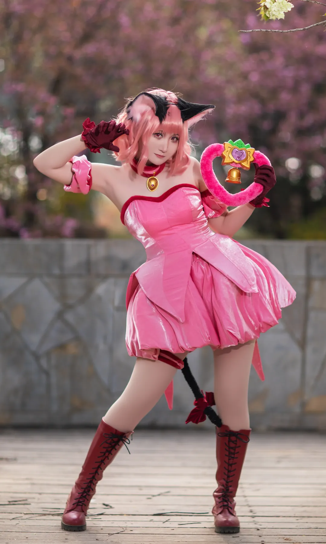 cosplay, 樱花写真, 粉色兽耳, 桃宫莓cos, 东京猫猫