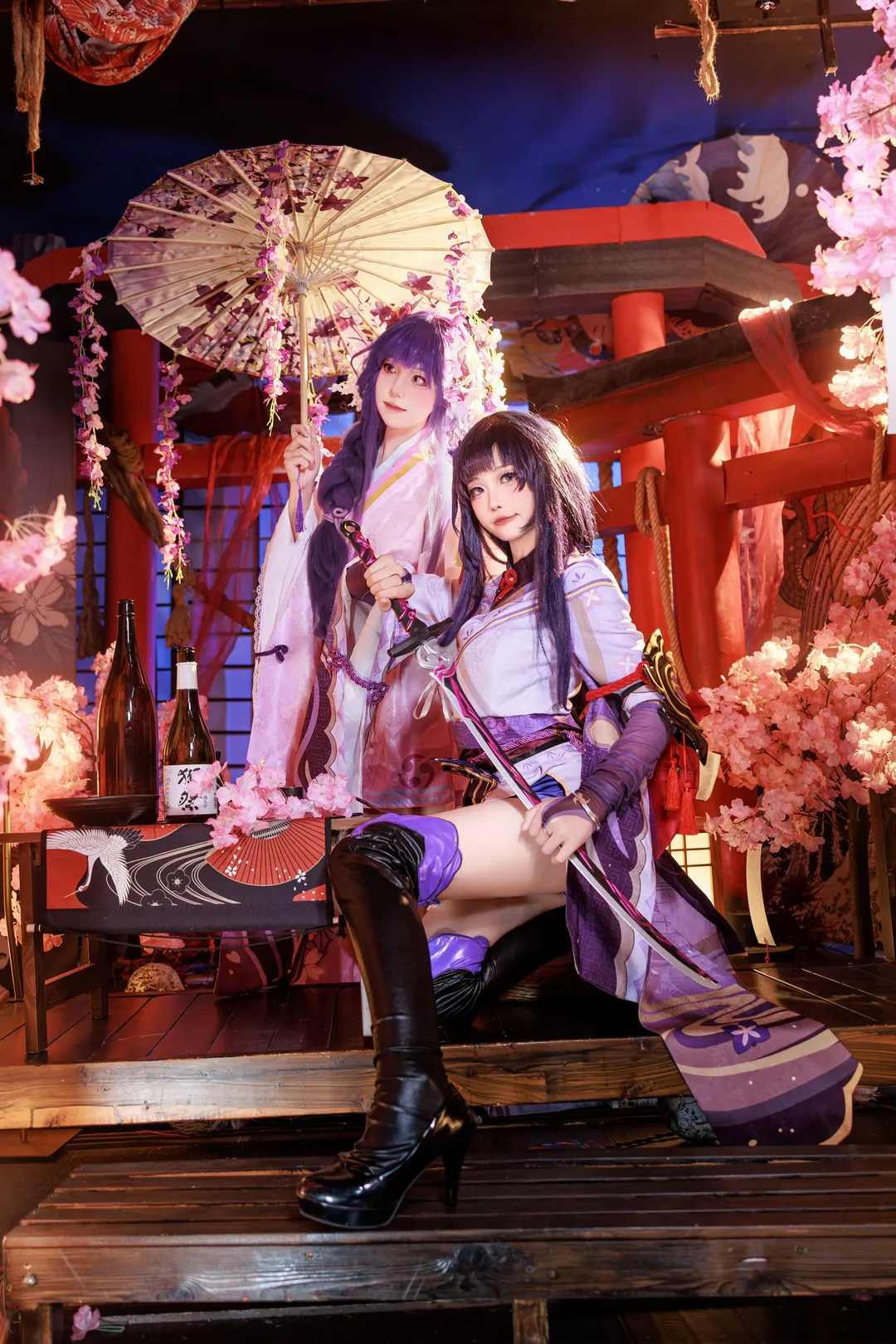 Genshin Impact, Raiden Ei cosplay, Raiden Makoto cosplay, Two-person studio photoshoot, Guangzhou cosplay photography - Image 1