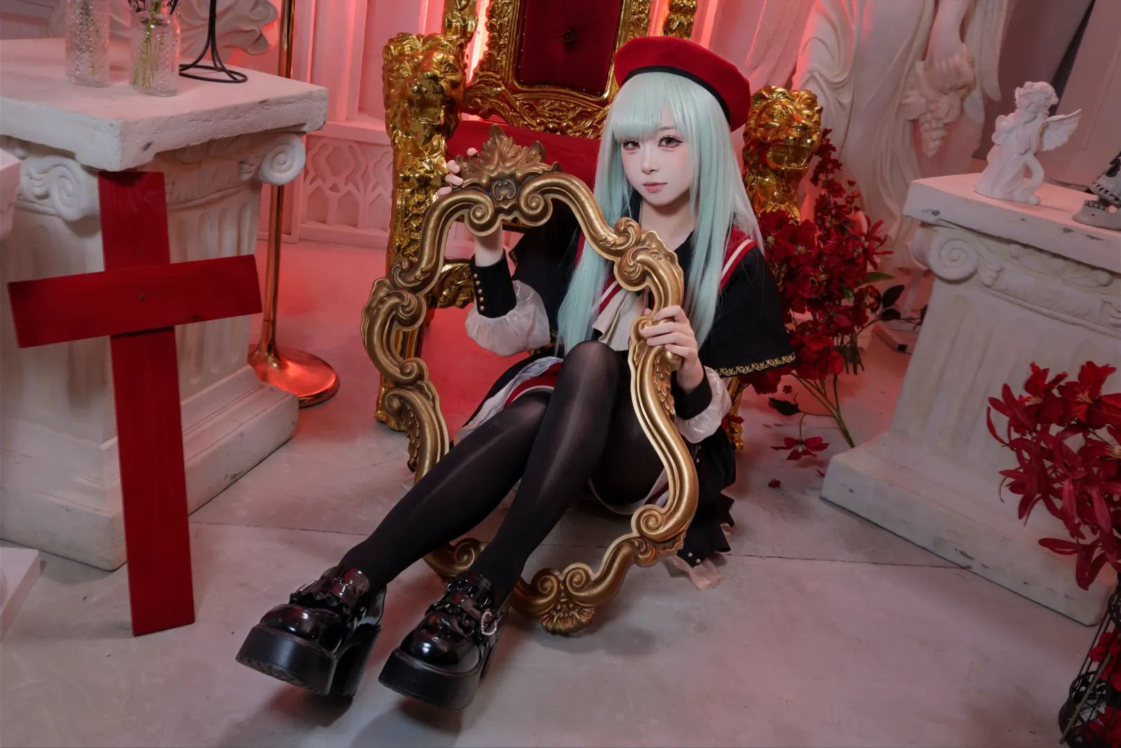 Ave Mujica, 若叶睦cos, 哥特风摄影, 暗黑美学, 丝袜cosplay - 第5张