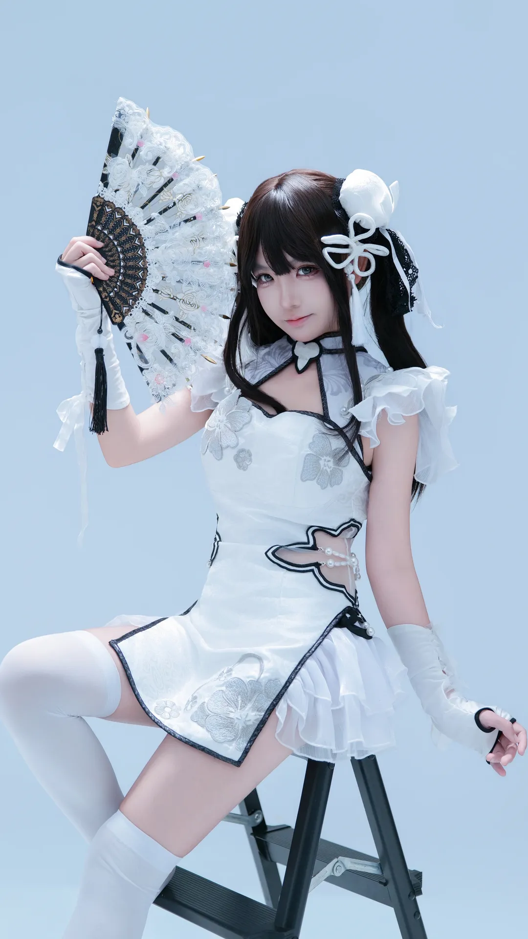 永劫无间, 殷紫萍cos, 玉髓冰心, 白棚写真, 白丝cos - 第3张