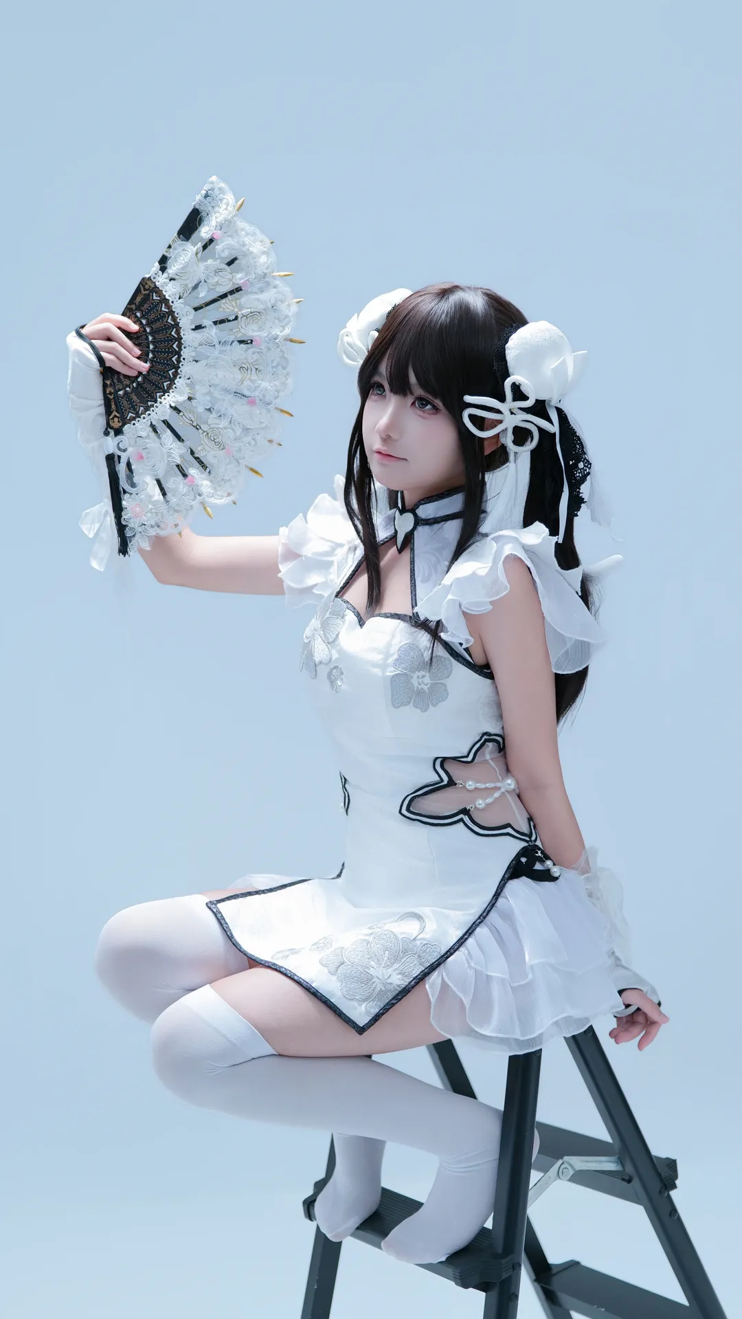 永劫无间, 殷紫萍cos, 玉髓冰心, 白棚写真, 白丝cos - 第4张
