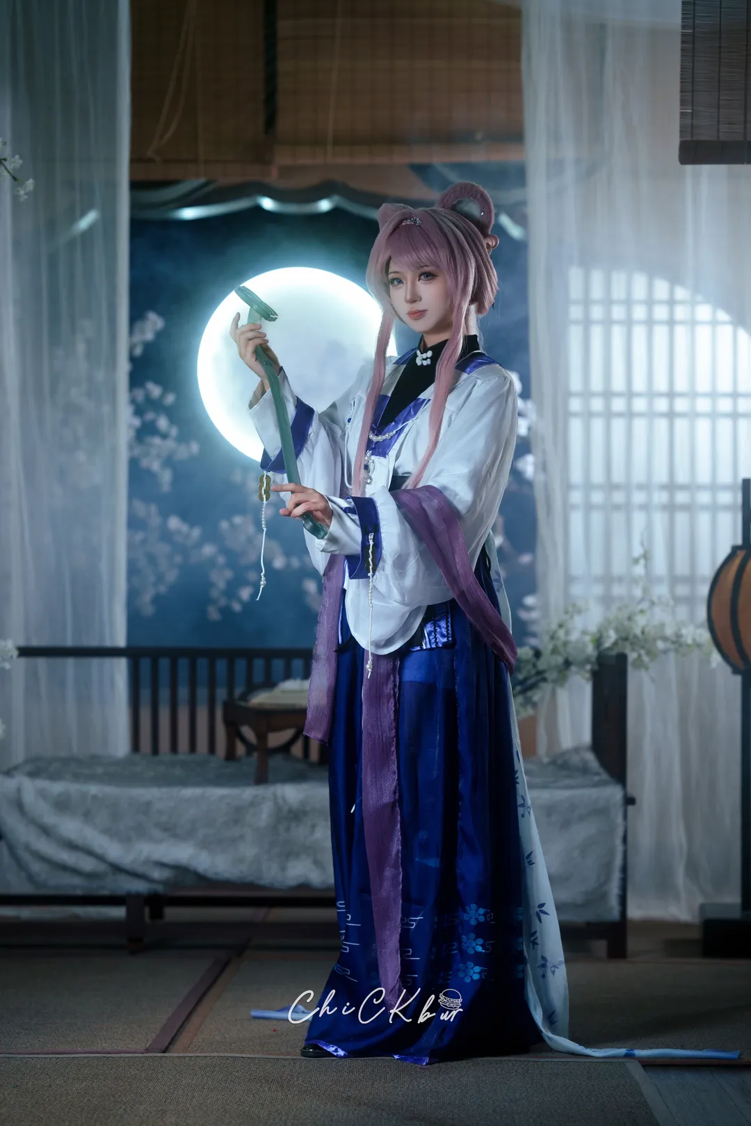 明日方舟, 古风cos, 国风摄影, 林雨霞cos, 月下氛围感 - 第1张