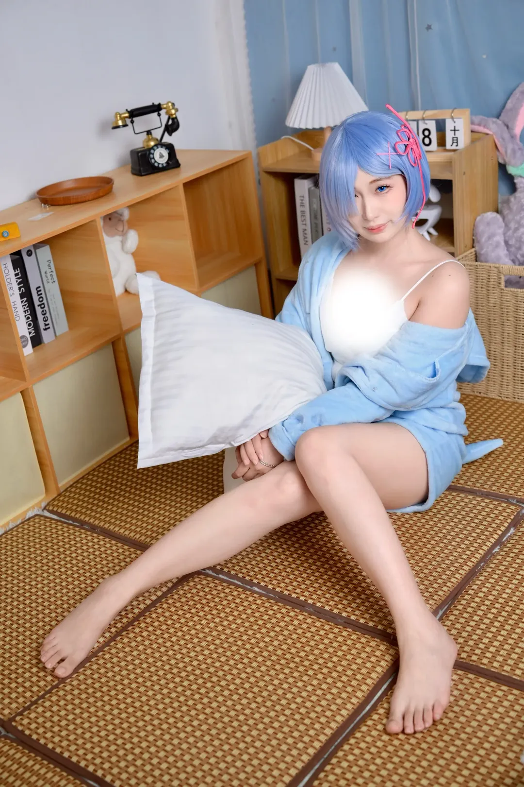 二次元少女, 从零开始的异世界生活, 蕾姆cos, cosplay摄影, 日系居家风 - 第3张