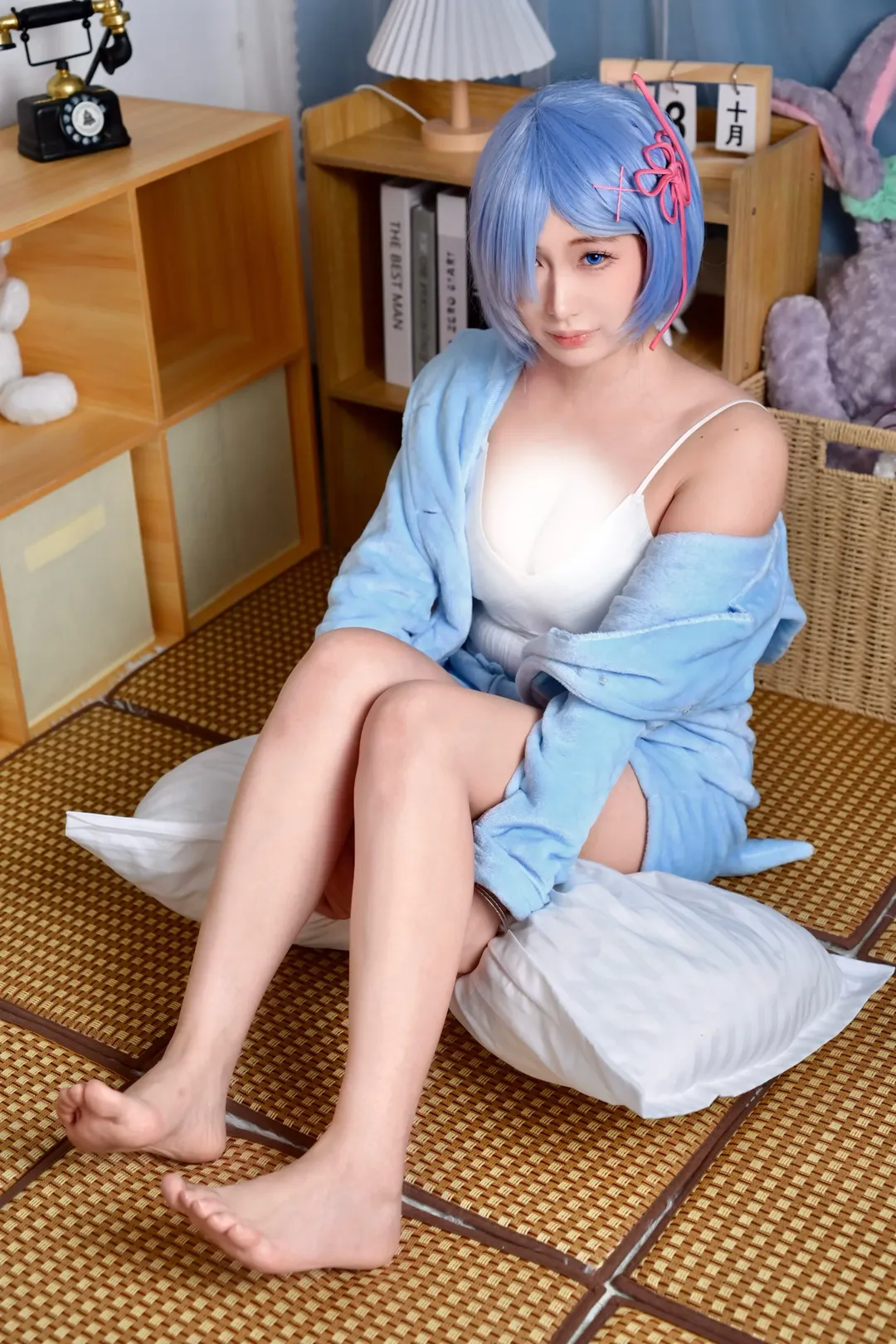 二次元少女, 从零开始的异世界生活, 蕾姆cos, cosplay摄影, 日系居家风 - 第4张
