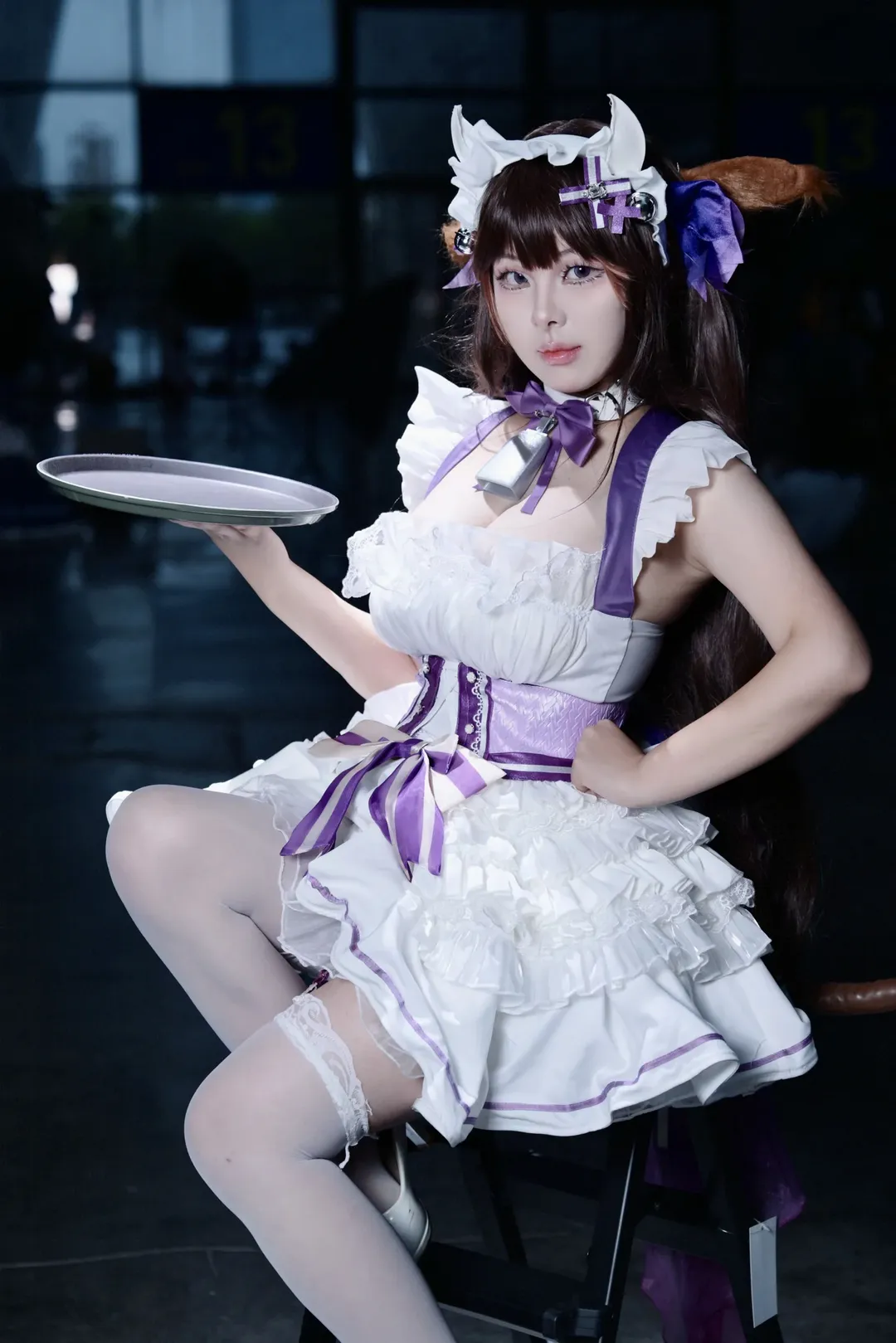 Azur Lane, Convention photos, Casual cosplay, Kashino Cosplay, White thigh-highs outfit