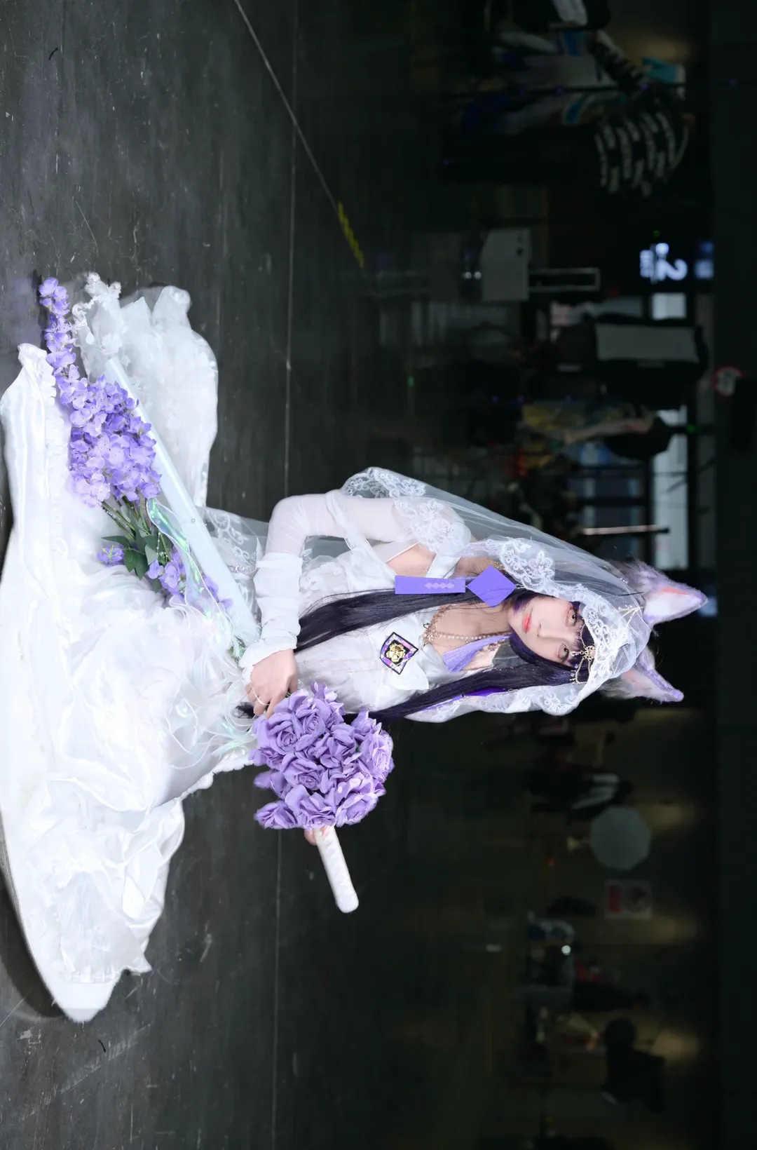 アズールレーン, イベント写真, 武蔵コスプレ, 白ニーソコーデ, 花嫁コスプレ - 3枚目