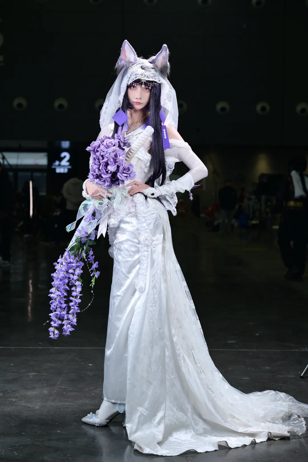 アズールレーン, イベント写真, 武蔵コスプレ, 白ニーソコーデ, 花嫁コスプレ - 6枚目