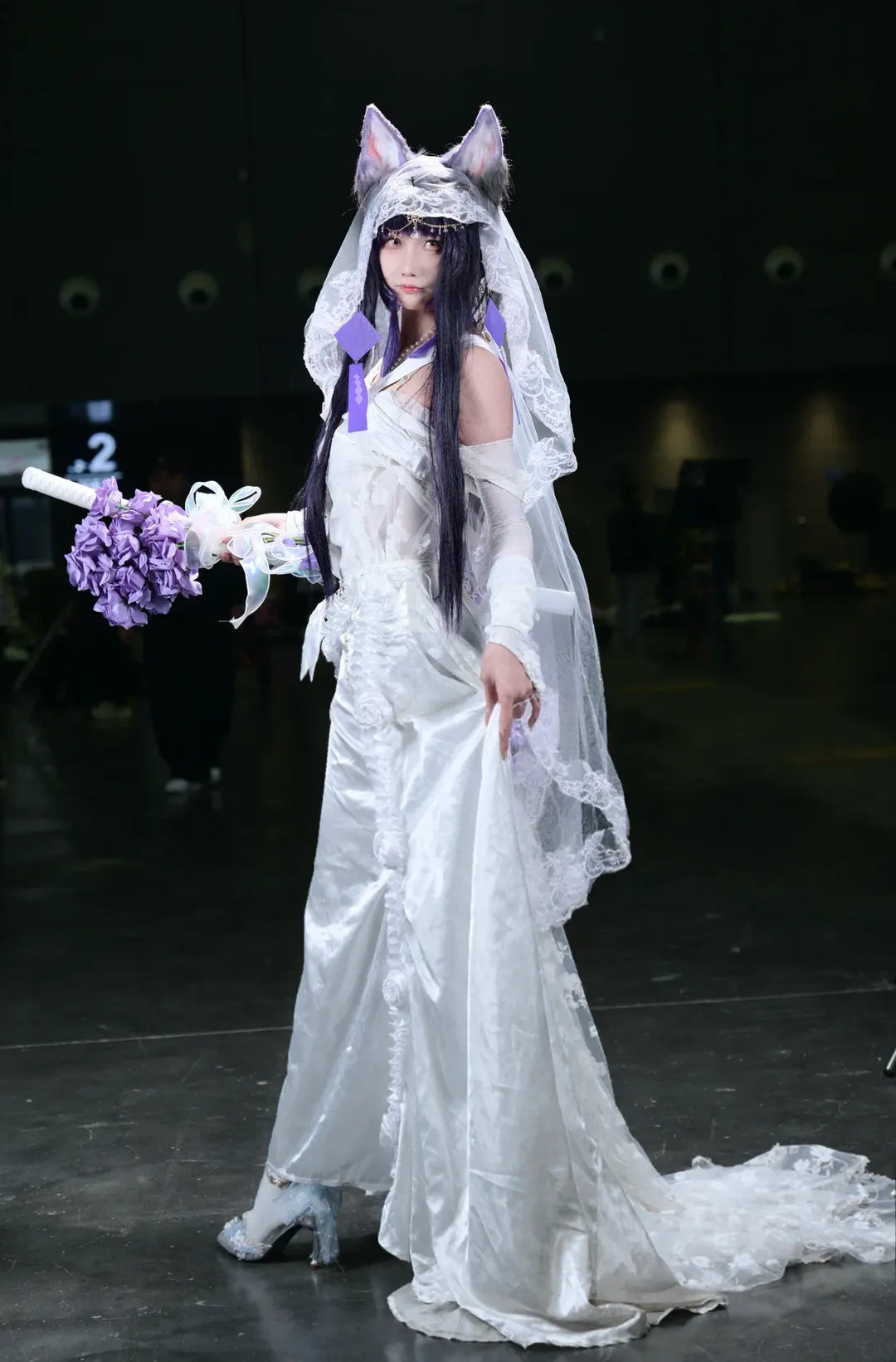 アズールレーン, イベント写真, 武蔵コスプレ, 白ニーソコーデ, 花嫁コスプレ - 8枚目