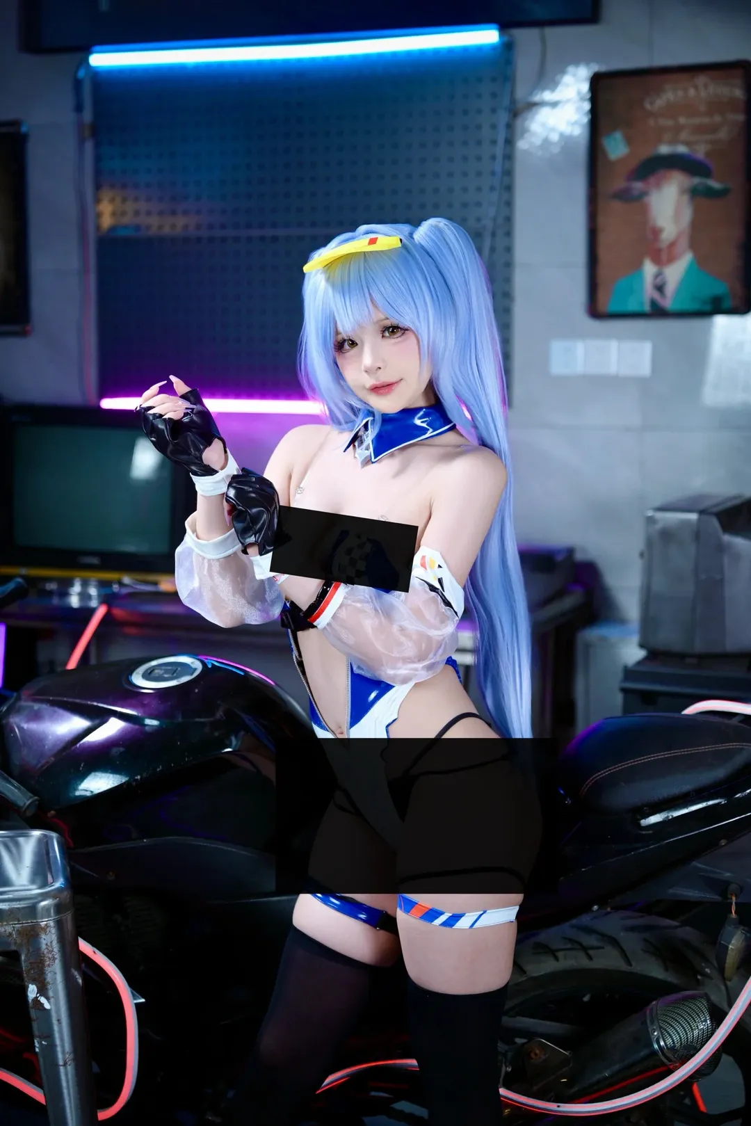 cosplay, 碧蓝航线, 埃塞克斯cos, 机车摄影, 赛车皮衣 - 第2张