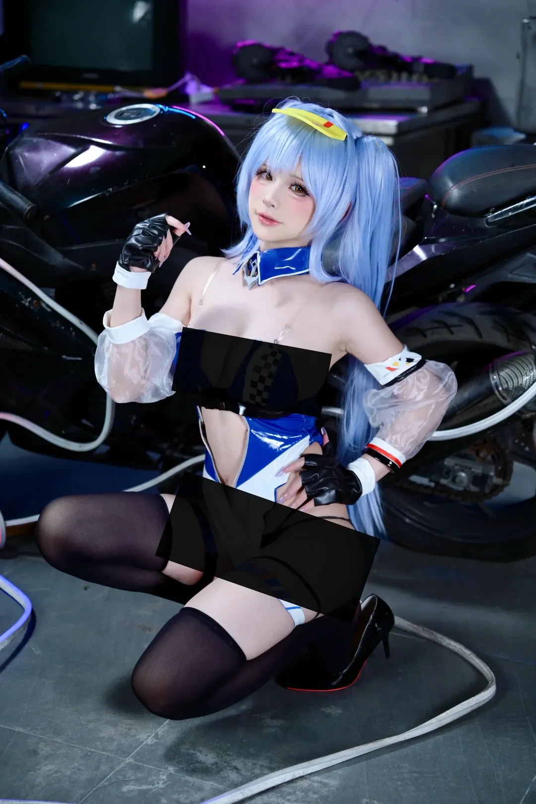 cosplay, 碧蓝航线, 埃塞克斯cos, 机车摄影, 赛车皮衣 - 第3张