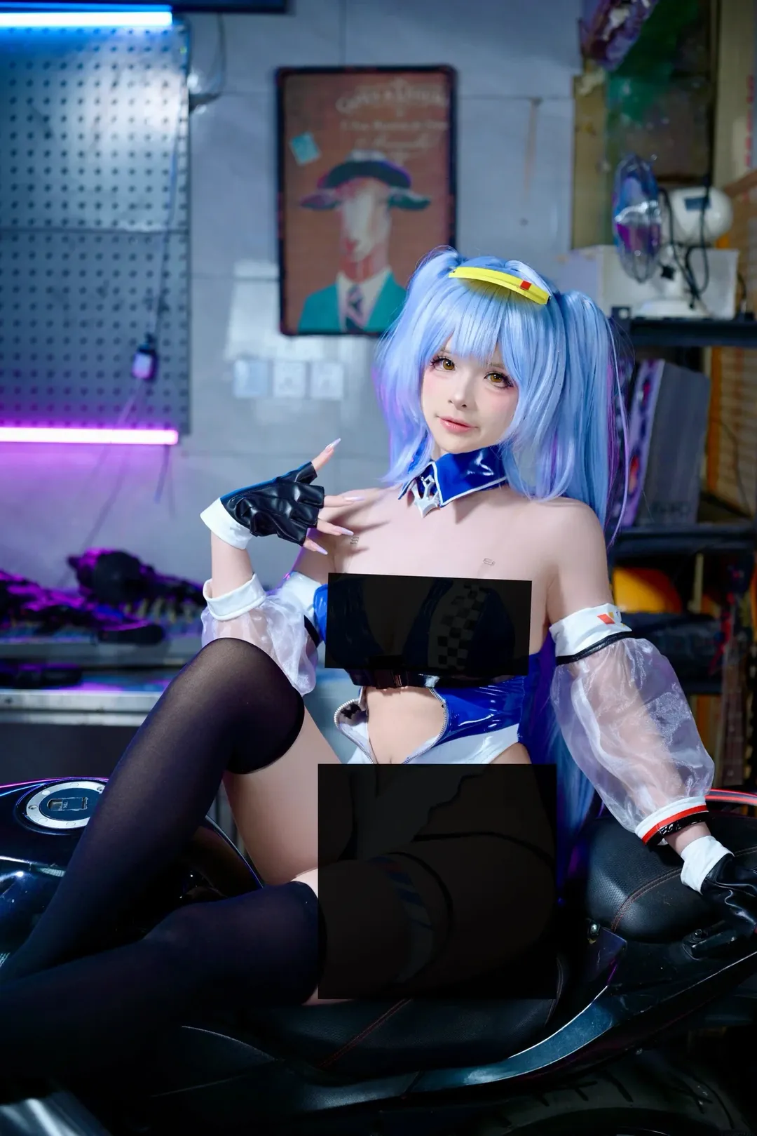 cosplay, 碧蓝航线, 埃塞克斯cos, 机车摄影, 赛车皮衣