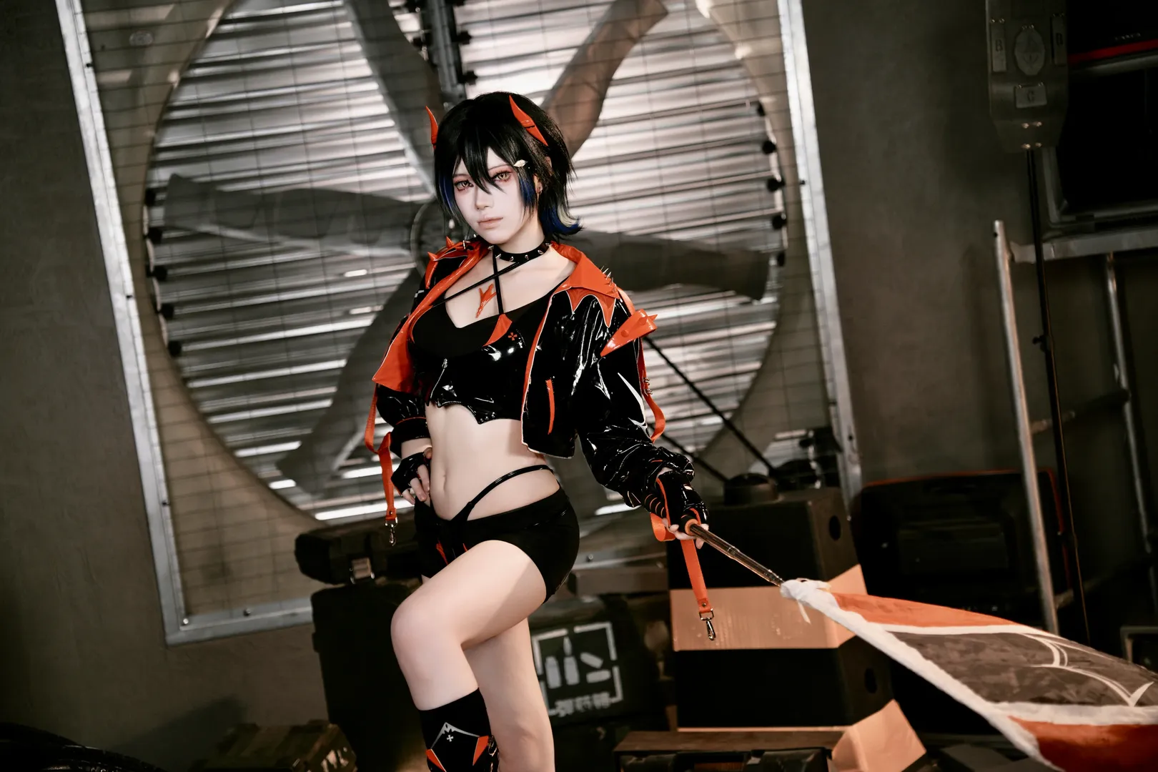 二次元撮影, アズールレーン, ウルリッヒ・フォン・フッテン コスプレ, エナメルライダース, インダストリアル廃土風 - 6枚目