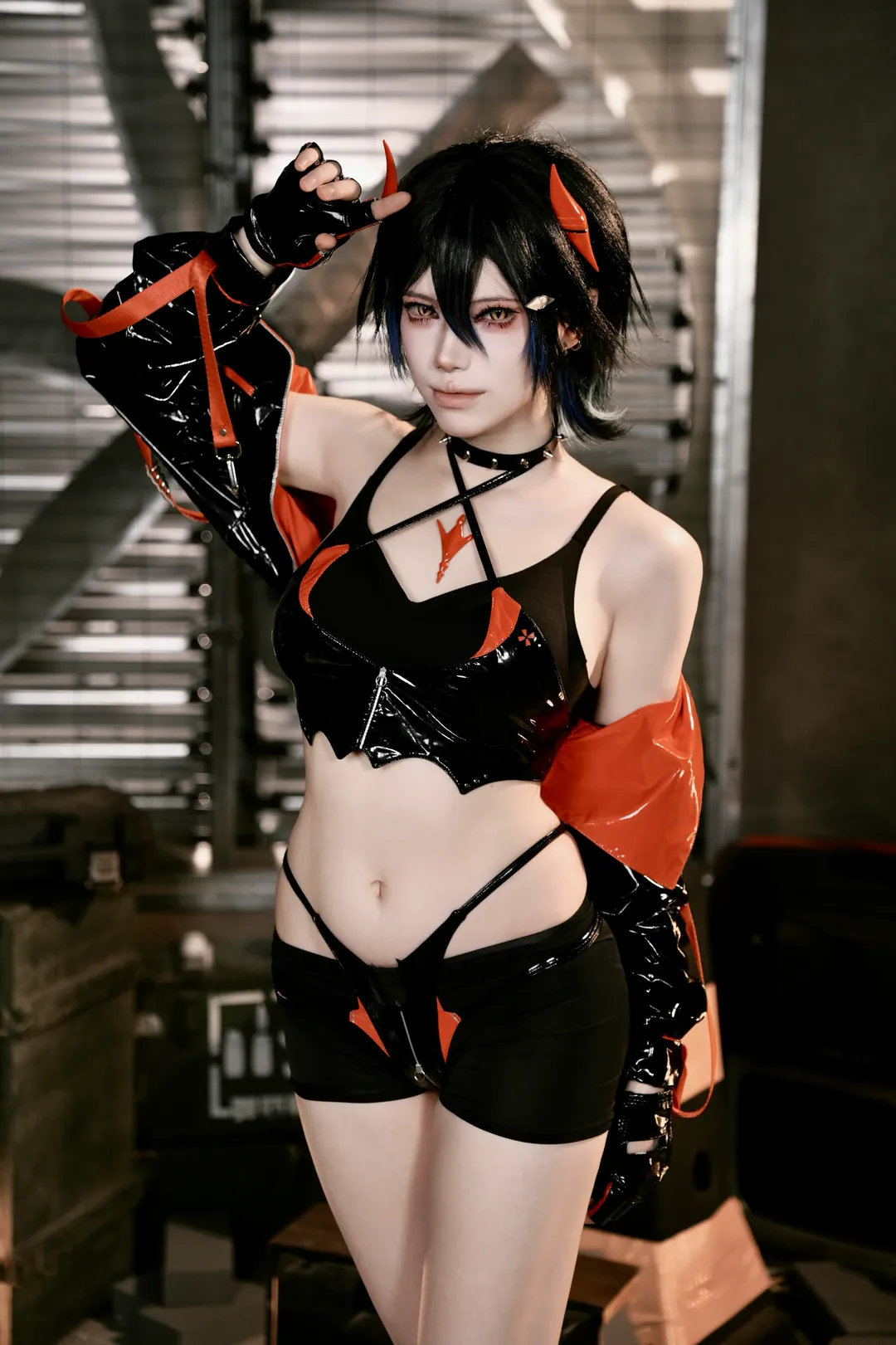 二次元撮影, アズールレーン, ウルリッヒ・フォン・フッテン コスプレ, エナメルライダース, インダストリアル廃土風 - 8枚目