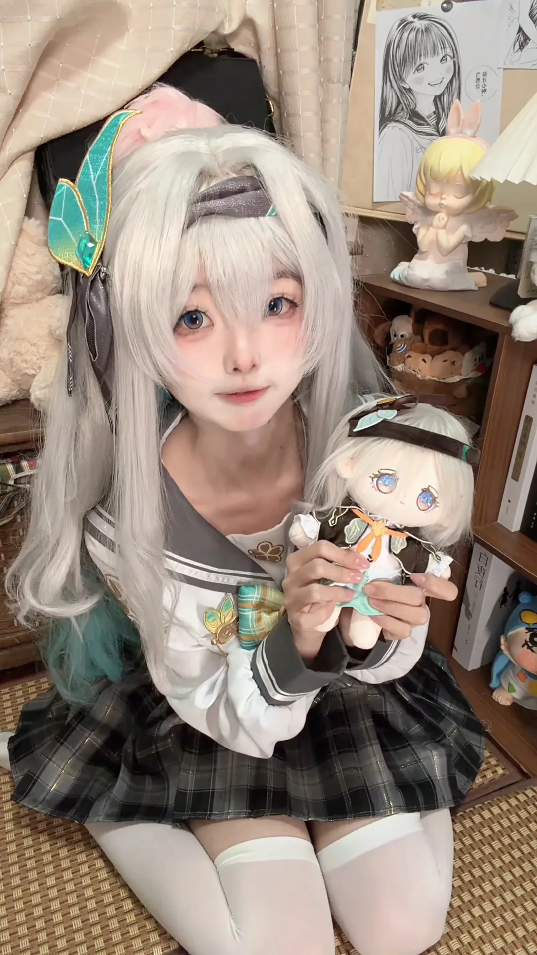 崩壞星穹鐵道, 流螢cos, jk制服, cosplay日常, 白絲過膝襪 - 第2張