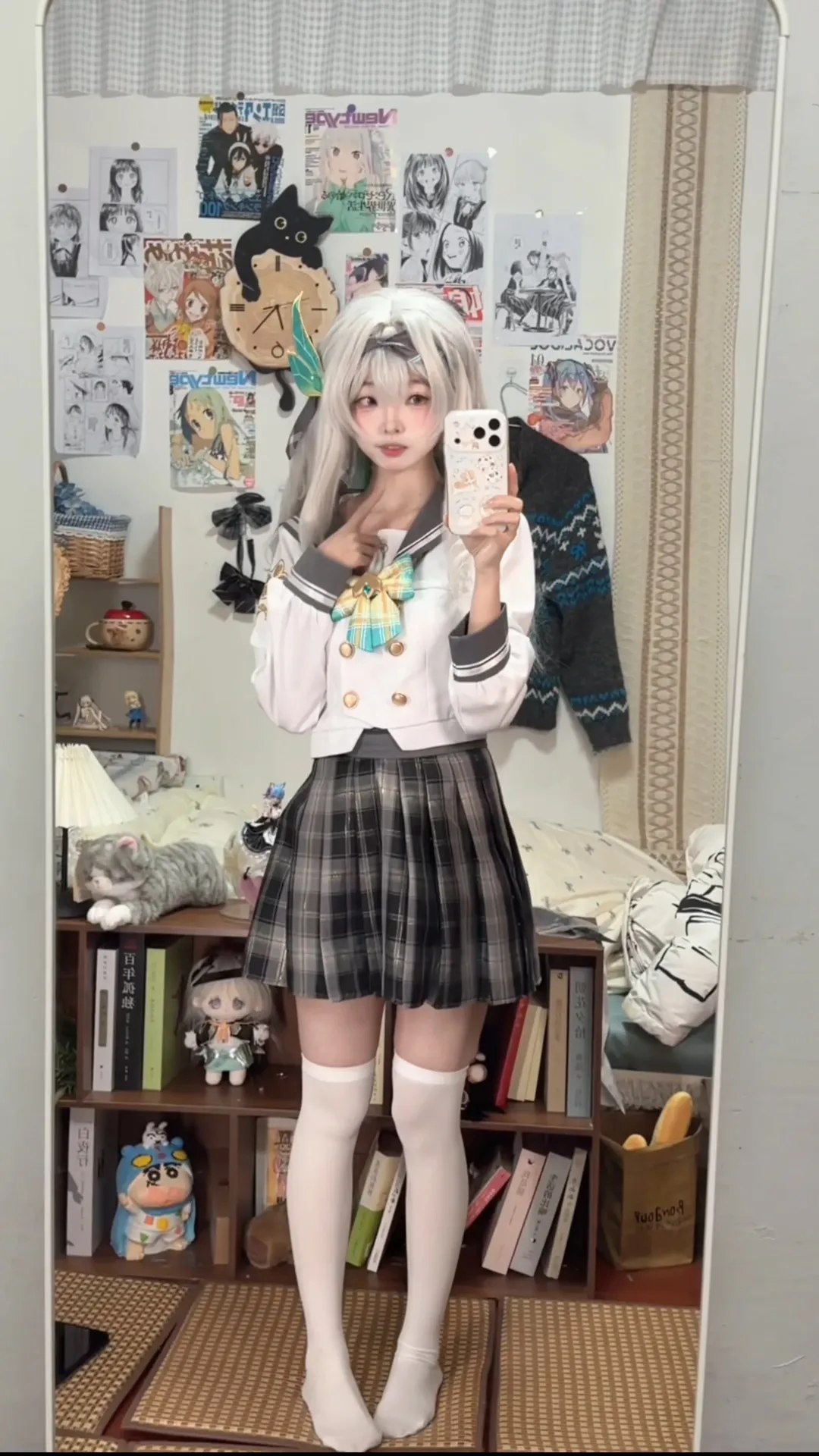 崩壊：スターレイル, ホタル コスプレ, JK制服, コスプレ日常, 白ニーソ