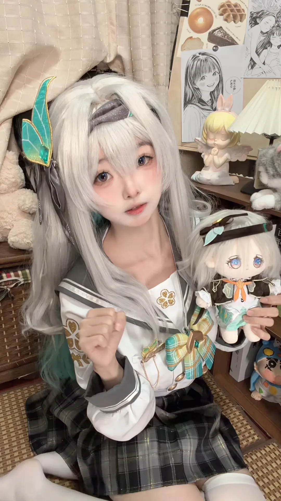 崩壞星穹鐵道, 流螢cos, jk制服, cosplay日常, 白絲過膝襪 - 第4張