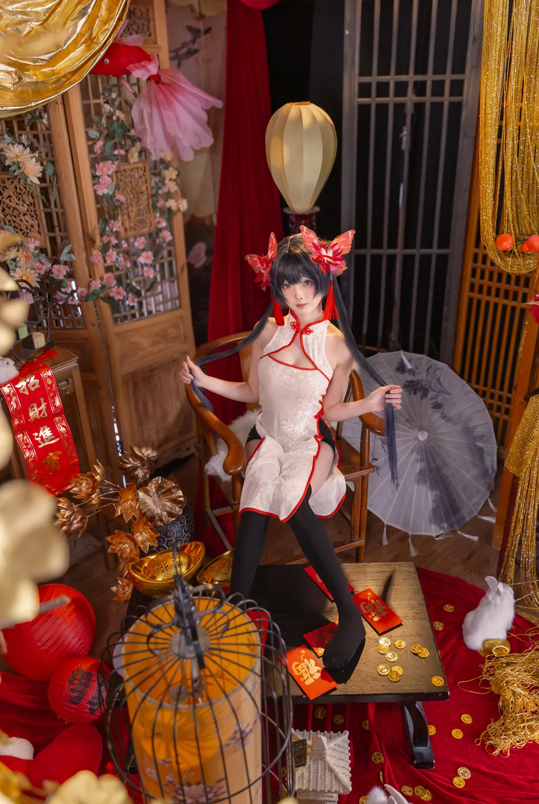 cosplay, 蔚蓝档案, 妃咲cos, 棚拍写真, 同人旗袍 - 第2张