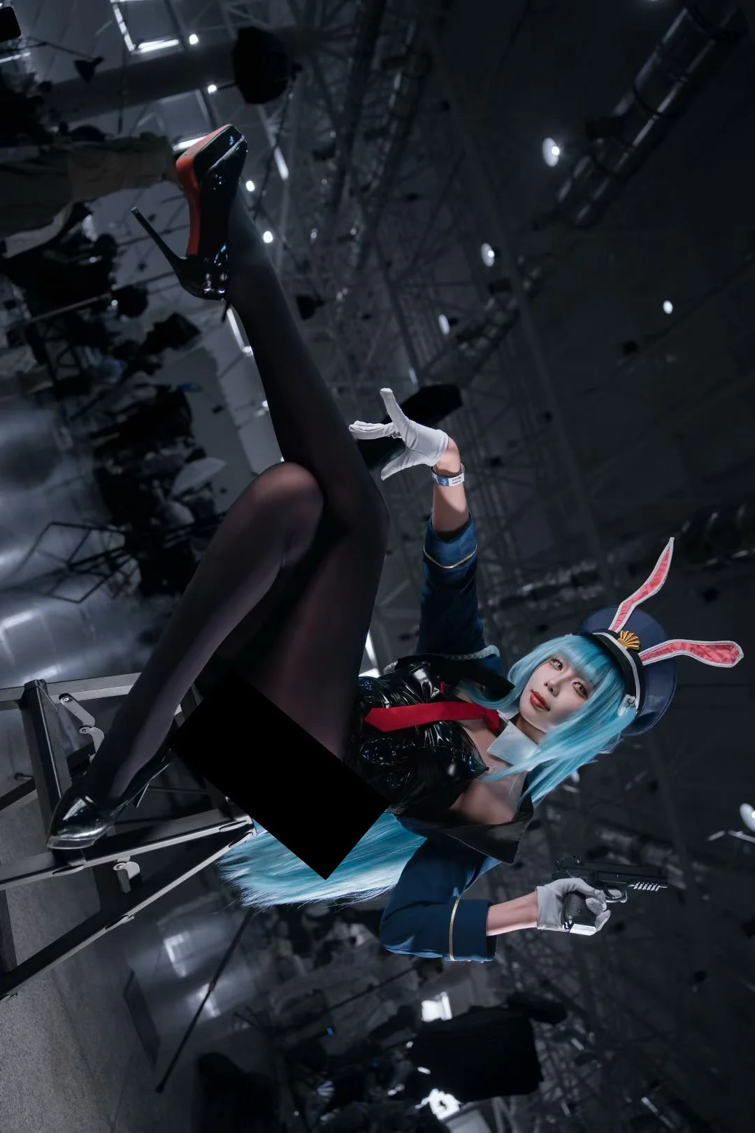Azur Lane, Convention photos, Cosplay sharing, Black tights outfit, Neptune cosplay