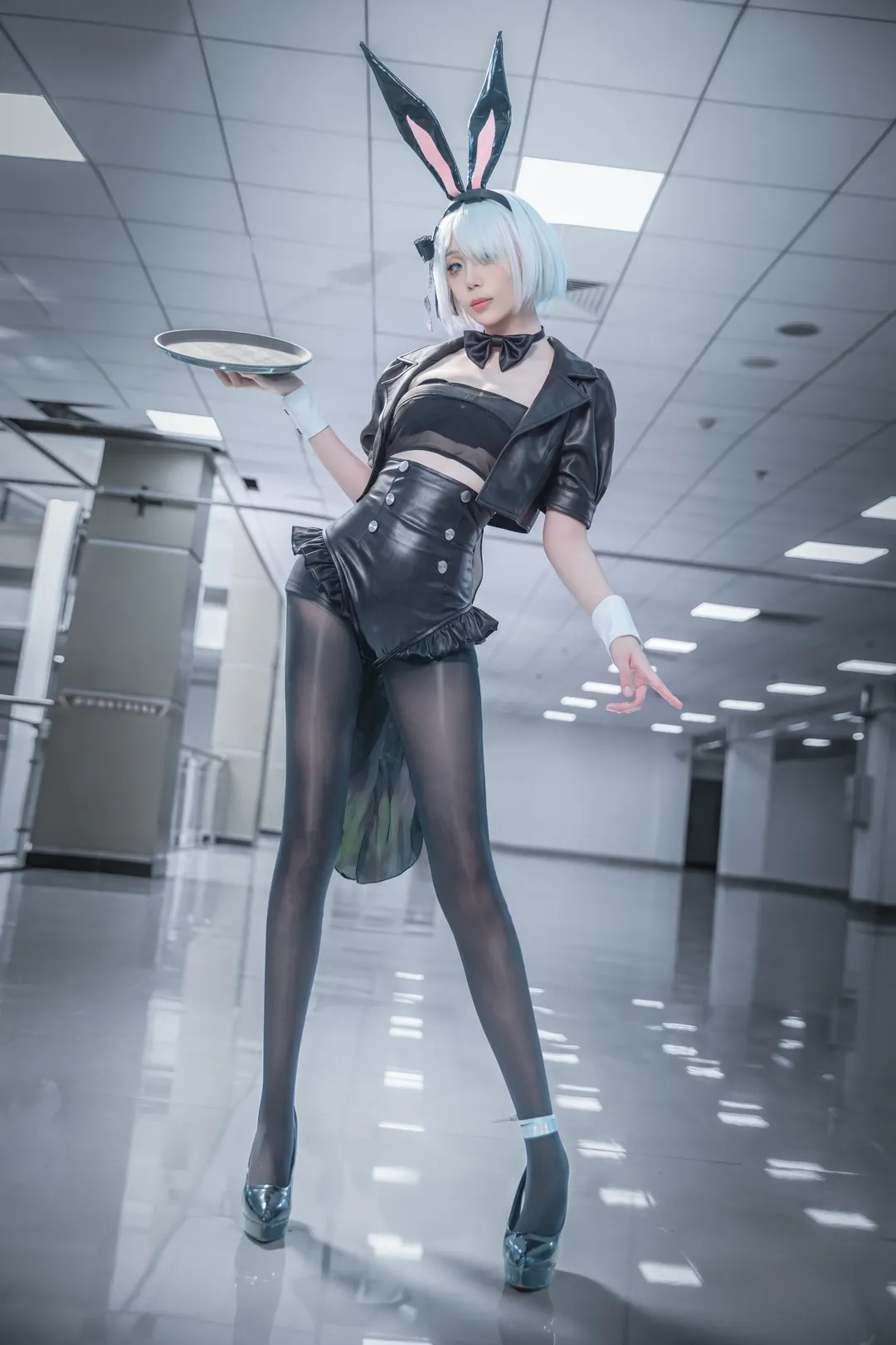 尼尔机械纪元, cosplay日常, 黑丝穿搭, 2B cos, 兔女郎风格