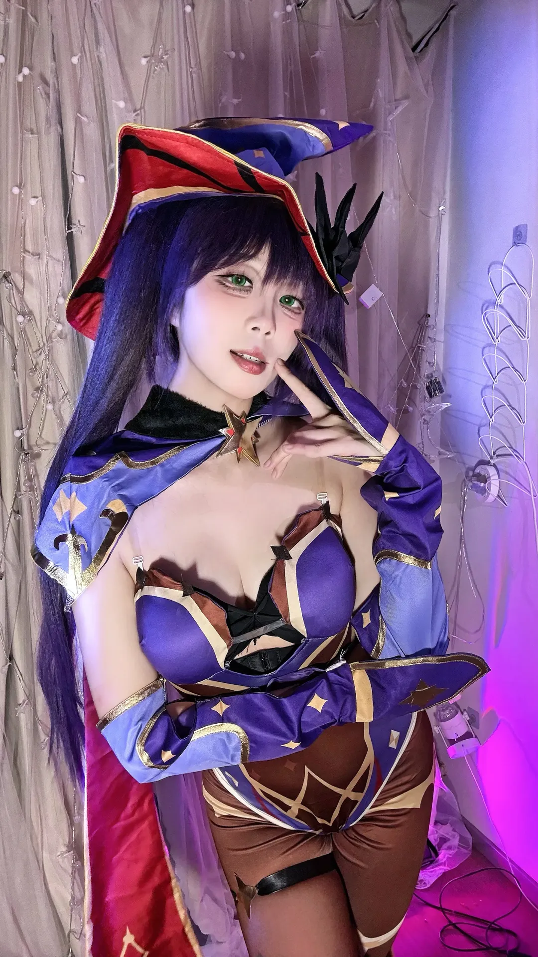 角色扮演, 原神, 二次元cosplay, 丝袜穿搭, 莫娜cos