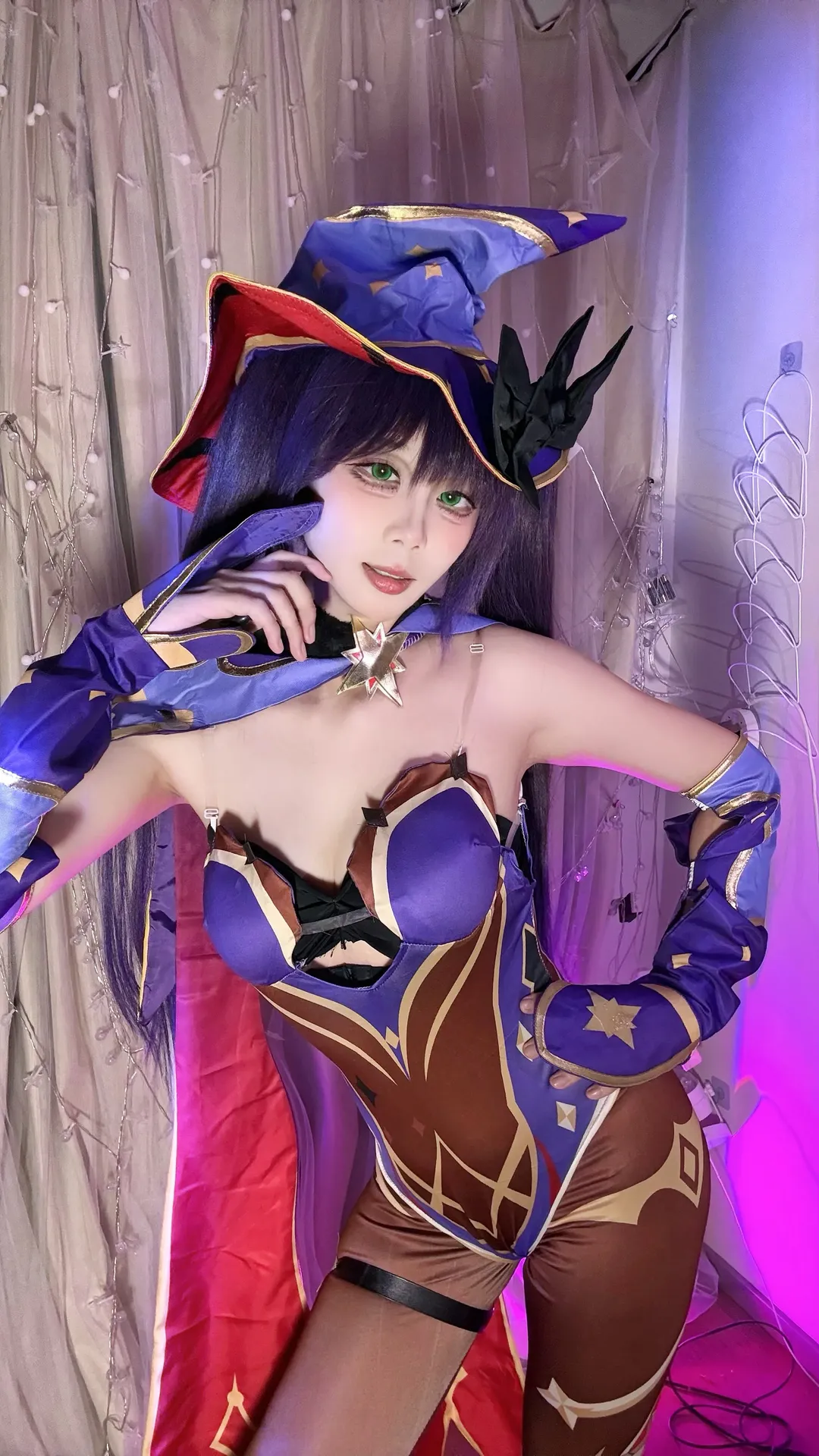 角色扮演, 原神, 二次元cosplay, 丝袜穿搭, 莫娜cos - 第3张