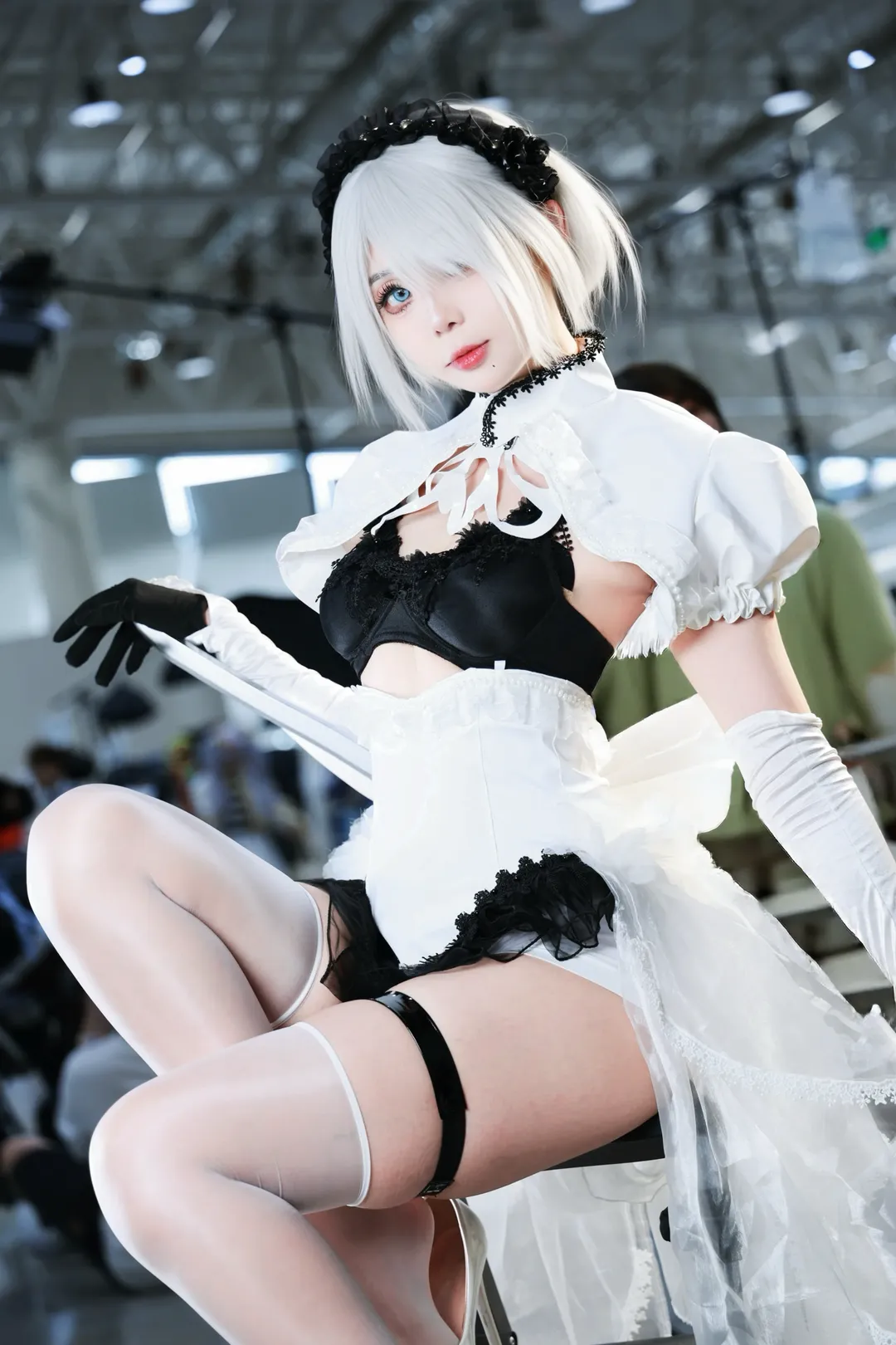 碧蓝航线, 漫展返图, cosplay摄影, 白丝腿环, 2b小姐姐cos - 第1张