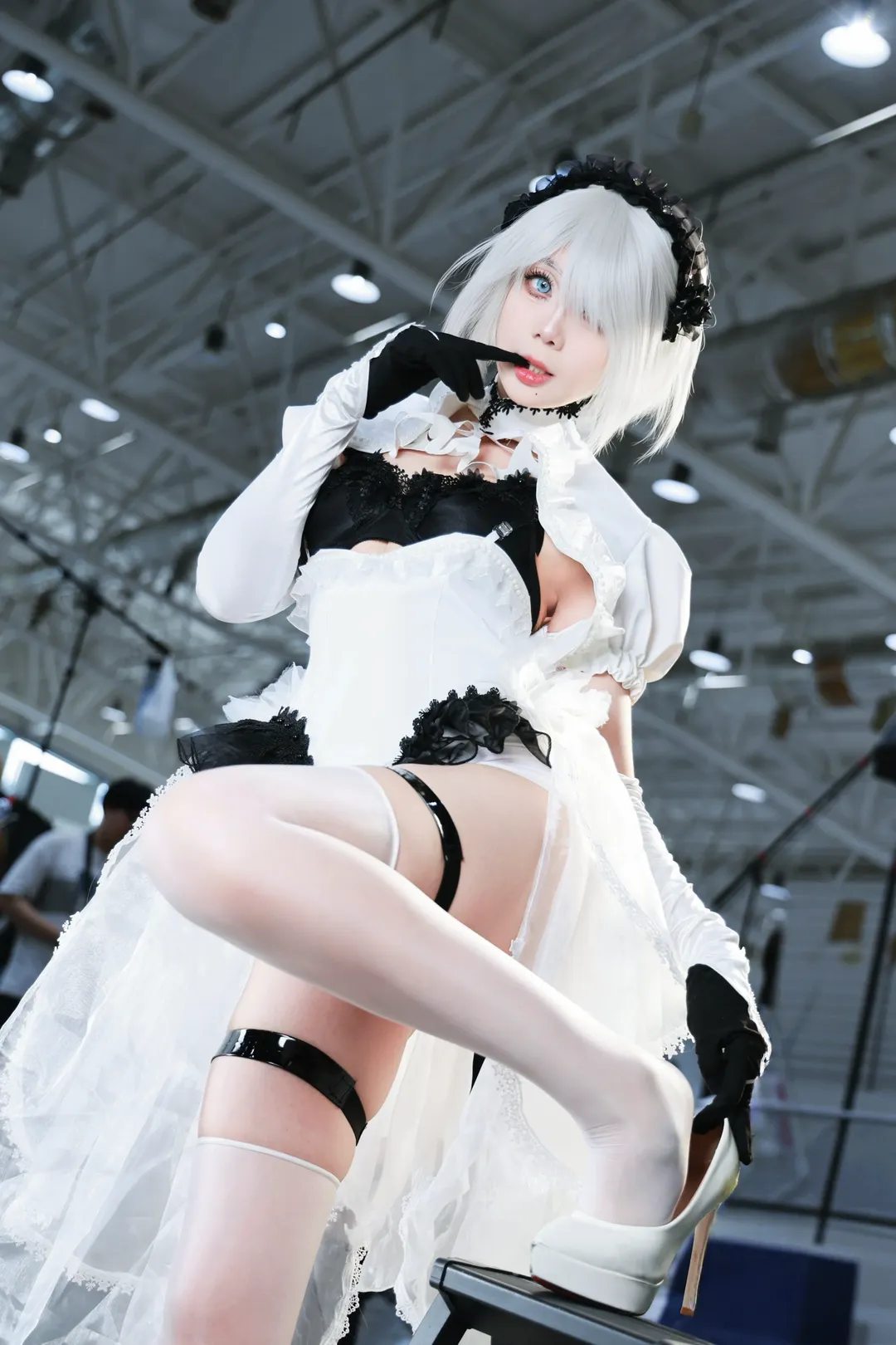 碧蓝航线, 漫展返图, cosplay摄影, 白丝腿环, 2b小姐姐cos