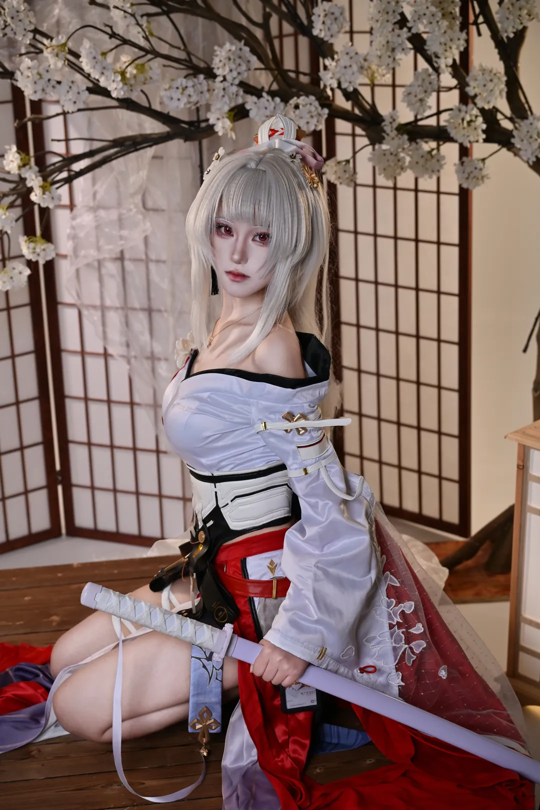Wuthering Waves, 2D, Hiyuki cosplay, Japanese-style outfit, Cosplay photography