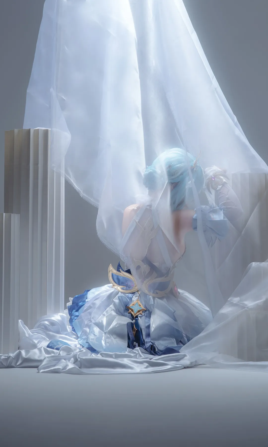 原神, 二次元摄影, 白棚写真, 奥黛塔cos, 白色连裤袜cos - 第6张