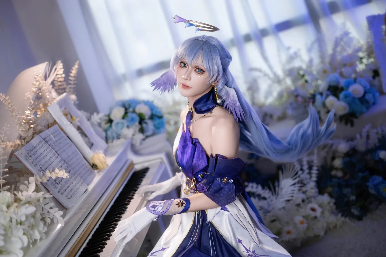 Honkai: Star Rail, Robin cosplay, Anime cosplay, Cosplay photography, Blue hair cosplay - Image 5