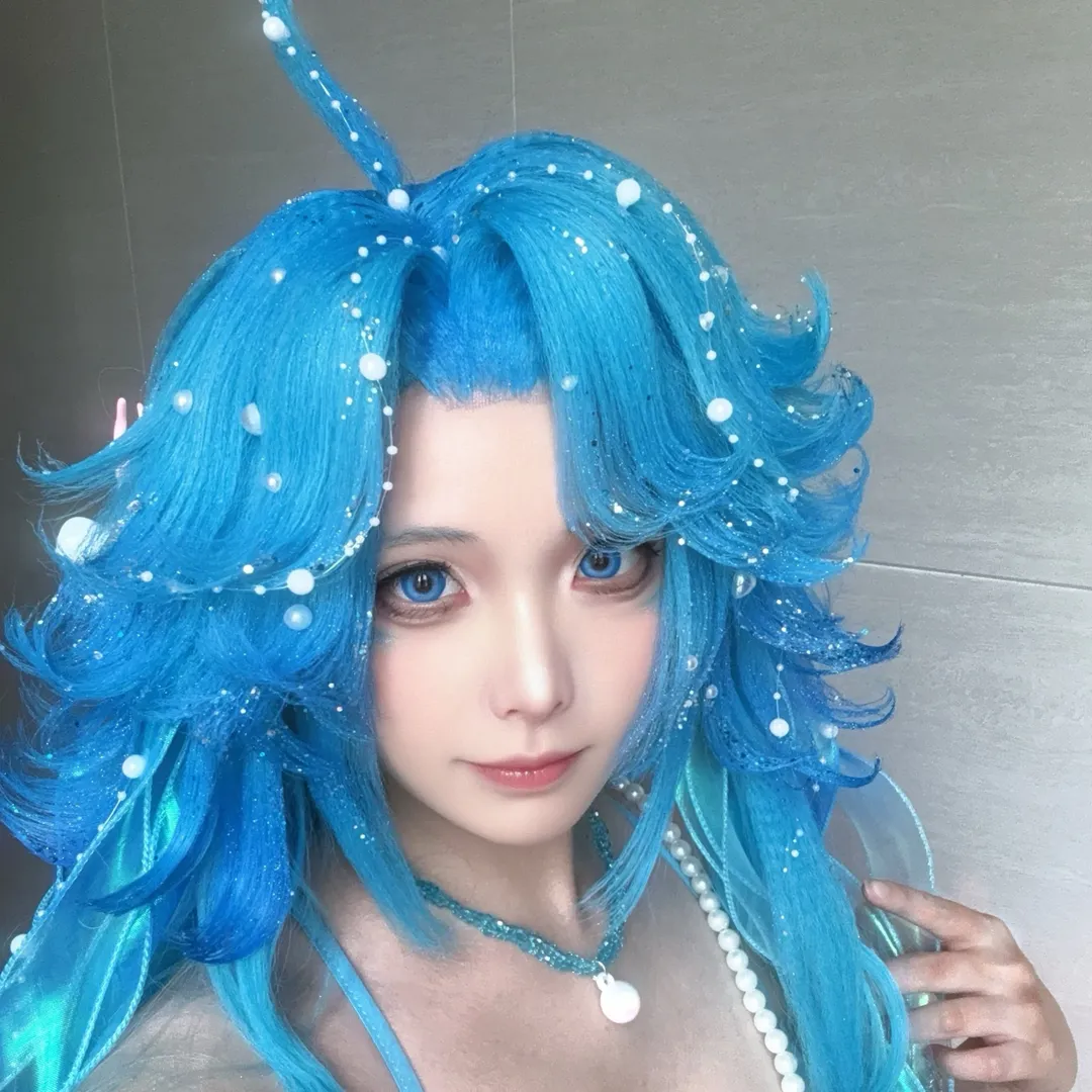 王者荣耀, 朵莉亚cos, cosplay日常, 蓝色假发, 海洋风穿搭