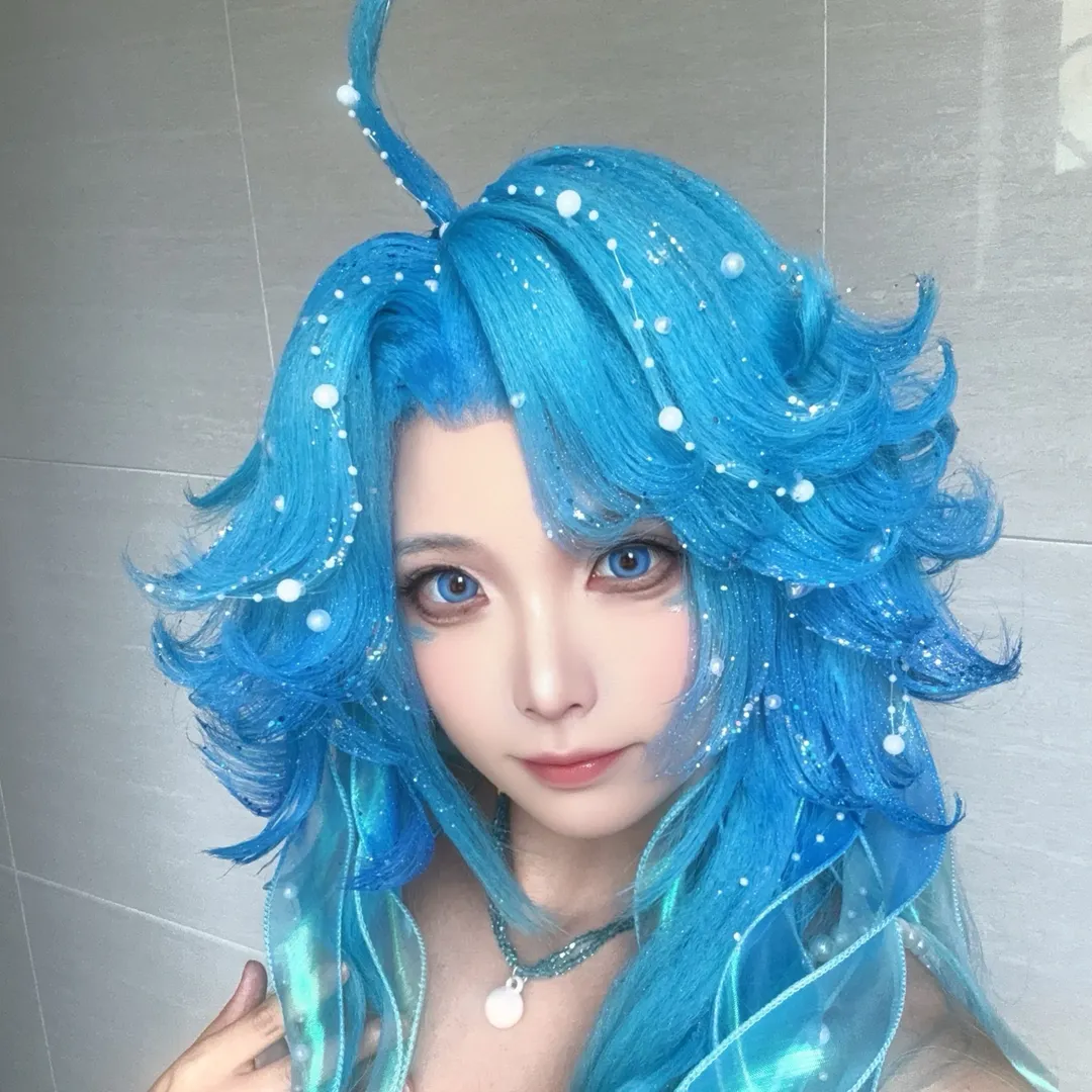 王者荣耀, 朵莉亚cos, cosplay日常, 蓝色假发, 海洋风穿搭 - 第2张