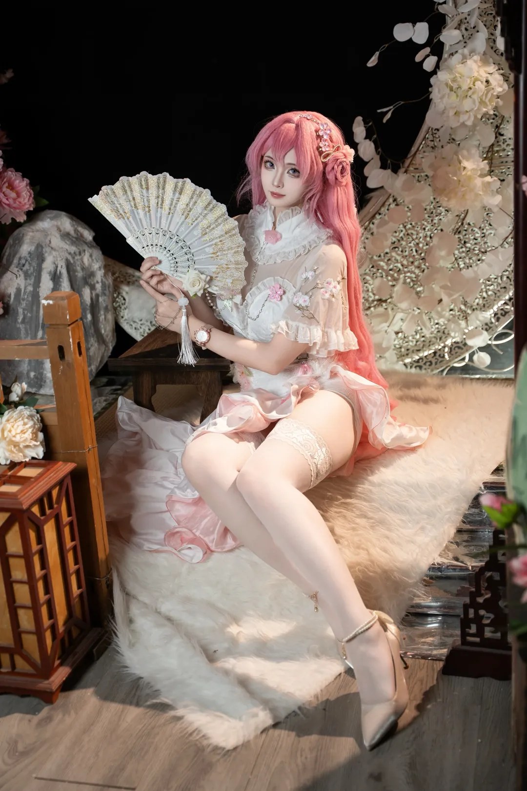二次元摄影, 桃乐丝cos, 宴桃源, 妮姬胜利女神, 白丝cos - 第1张