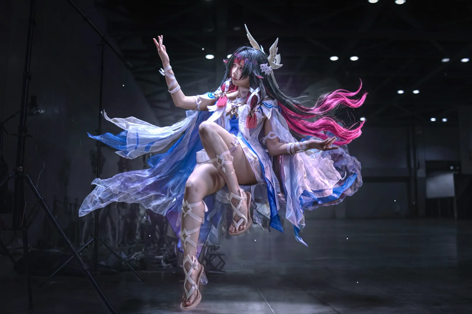 原神, 哥伦比娅cos, 轻纱绑带, 空灵氛围, cosplay光影 - 第1张