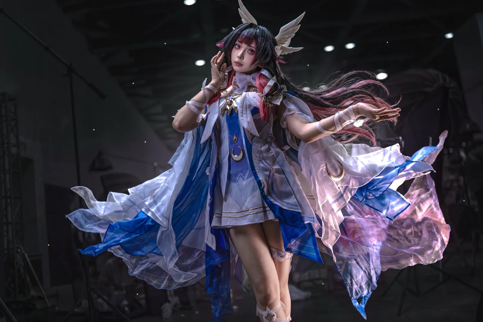 原神, 哥伦比娅cos, 轻纱绑带, 空灵氛围, cosplay光影